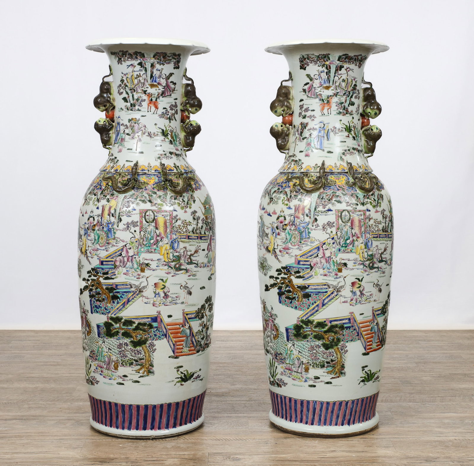 Chinese Famille Rose Porcelain Palace Vases (1 of 20)