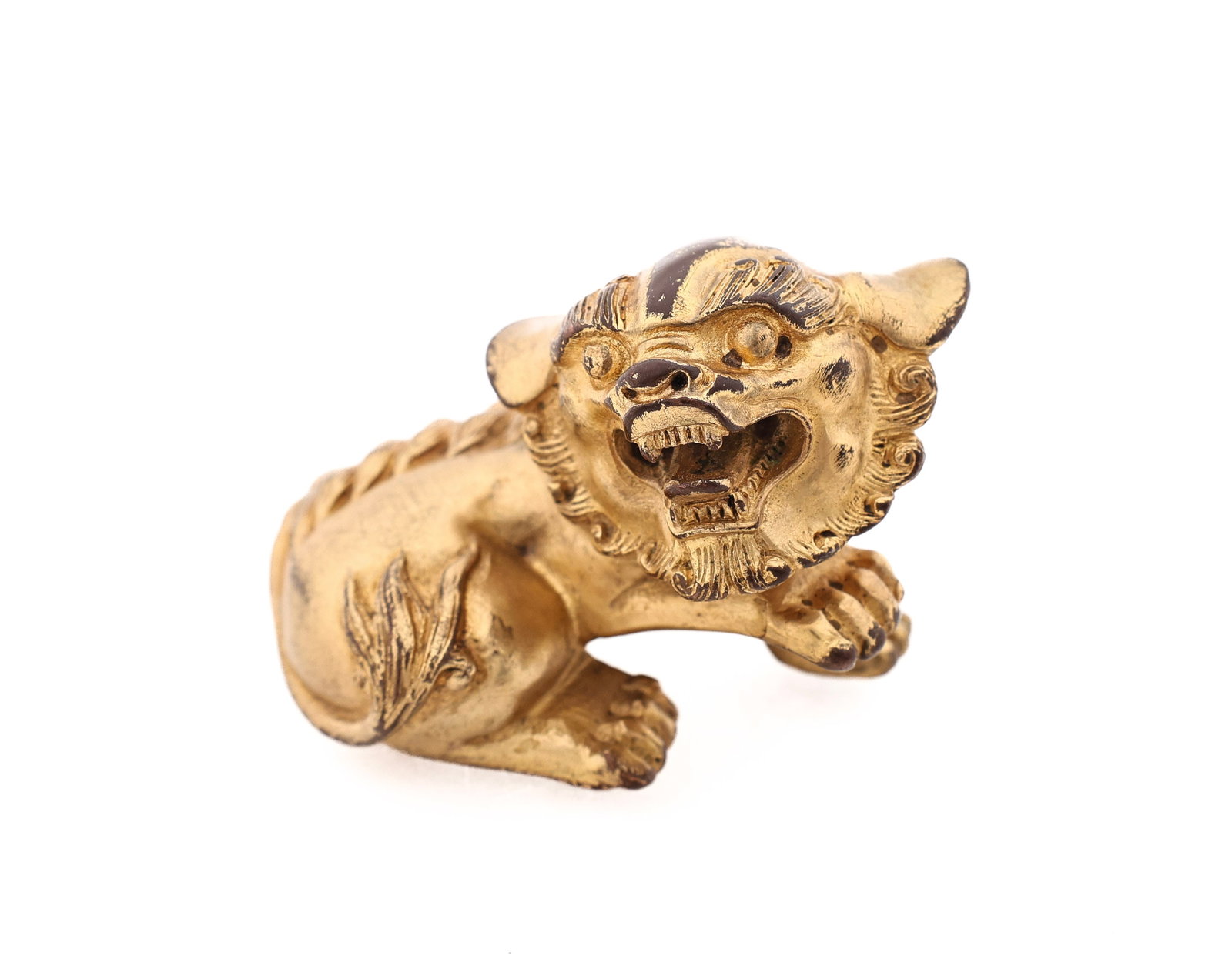 Yasunosuke Japanese Gilt Bronze Shishi (1 of 6)