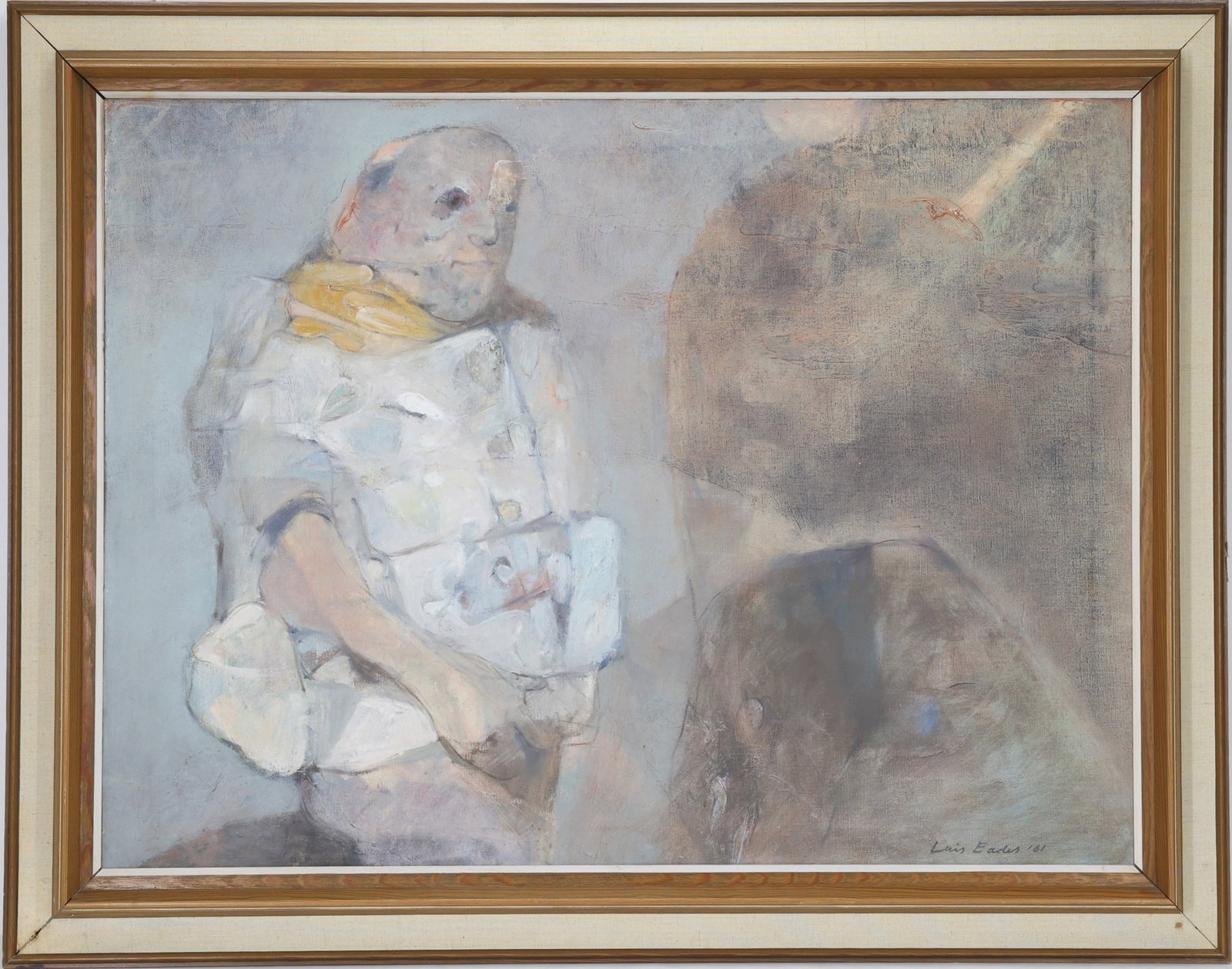 Luis Eric Eades (1923-2014): Oil on canvas, SLR. Figural composition of seated figure. 25"h x 34"w and 31"h x 40"w framed