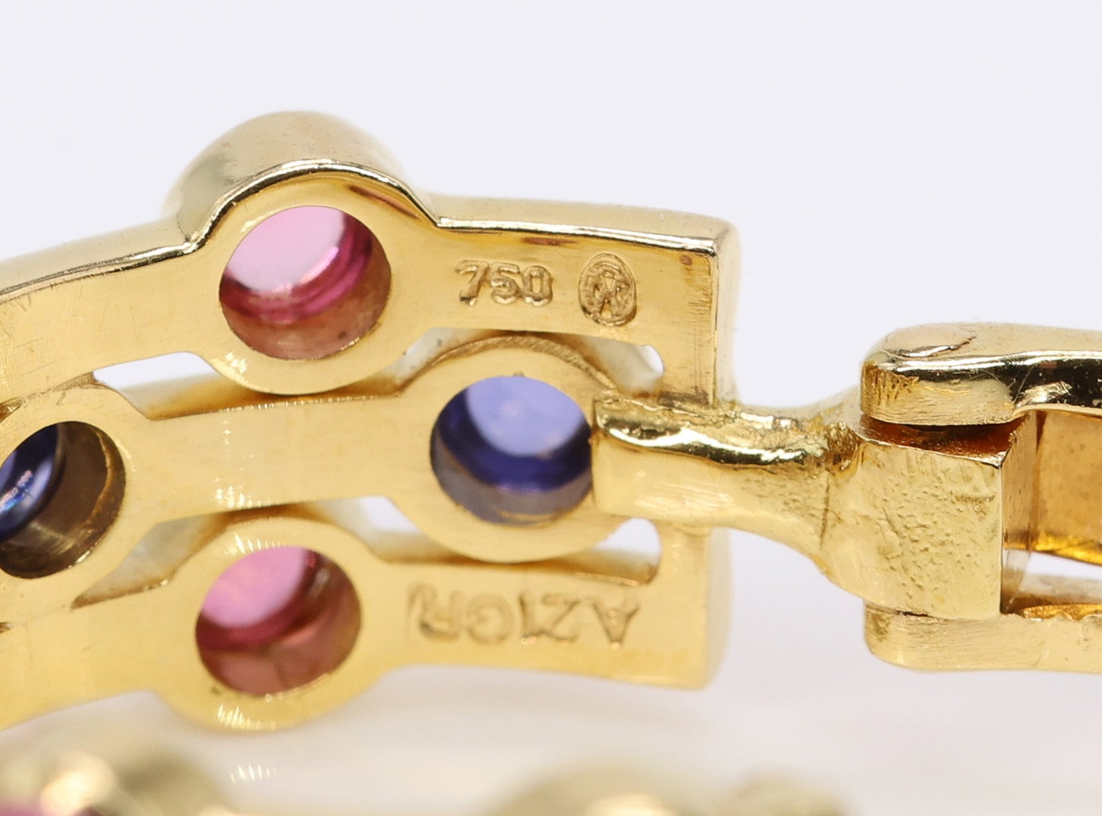 18k YG Sapphire Ruby Earrings - 10