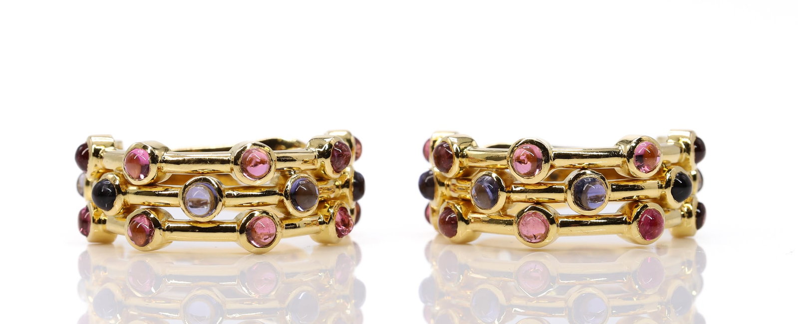 18k YG Sapphire Ruby Earrings (1 of 10)