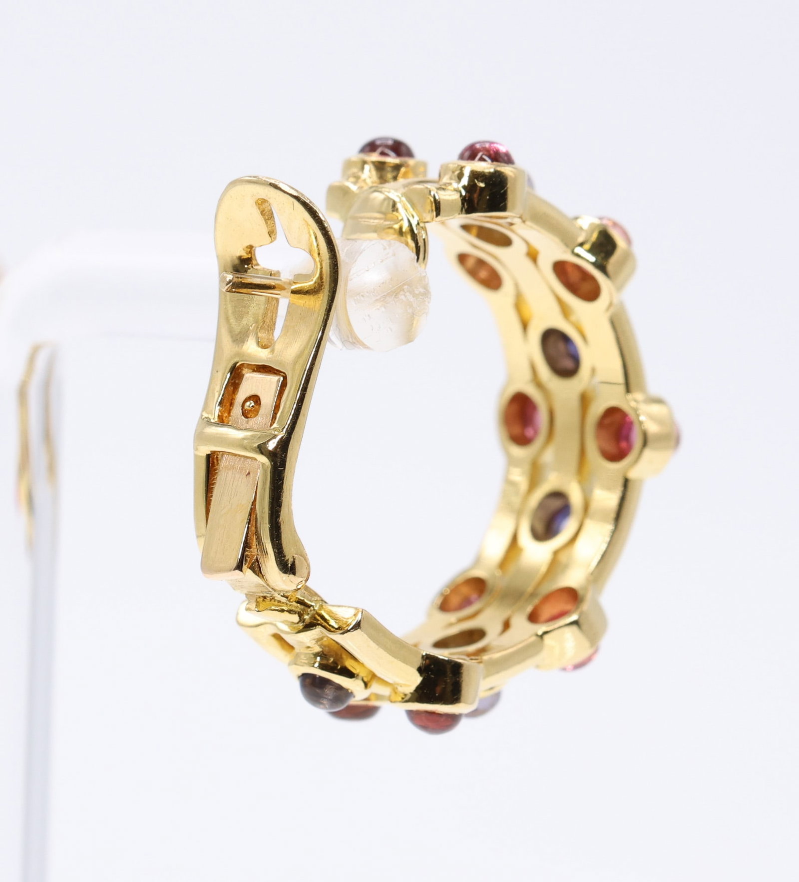 18k YG Sapphire Ruby Earrings - 5