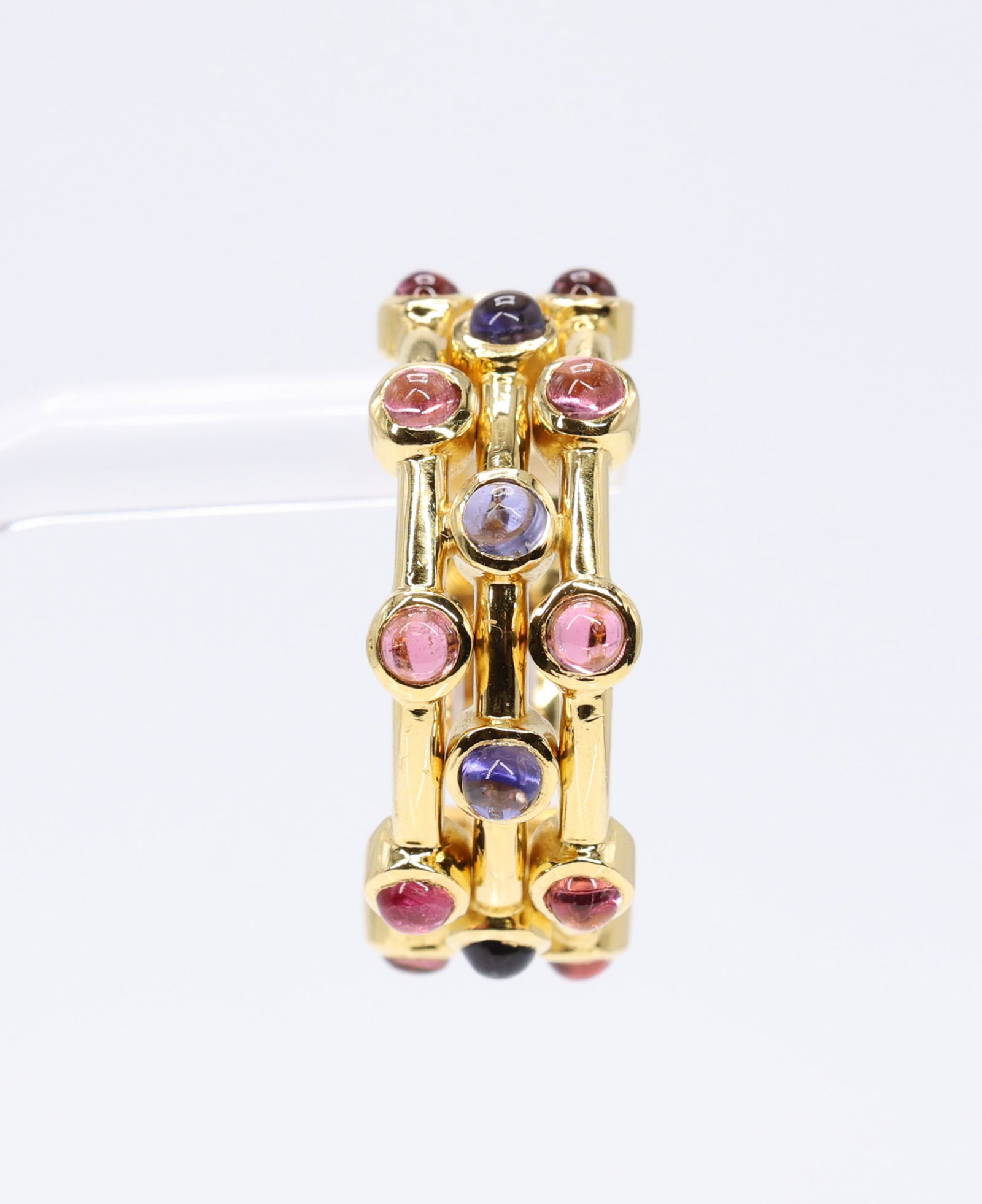 18k YG Sapphire Ruby Earrings - 7
