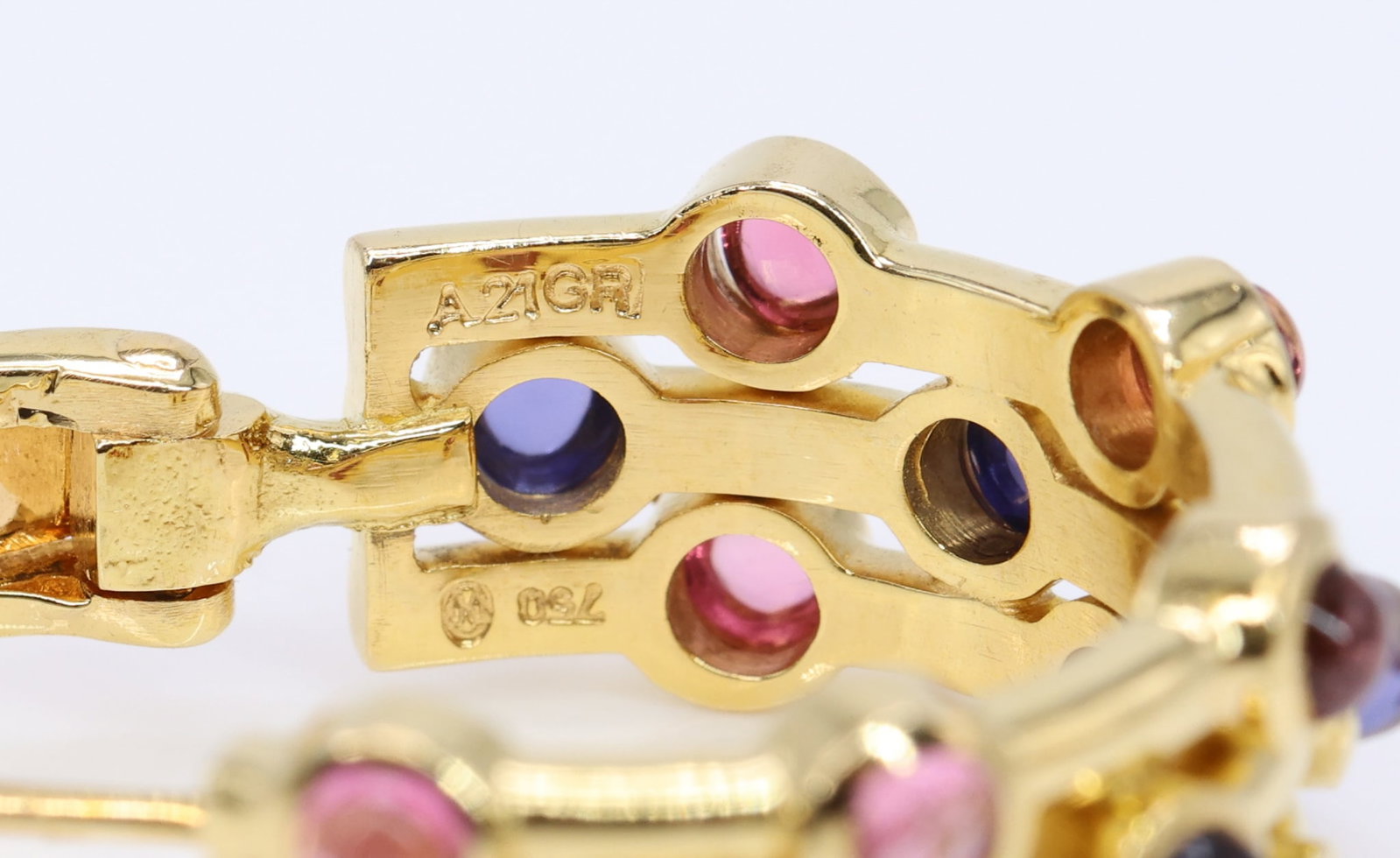 18k YG Sapphire Ruby Earrings - 9