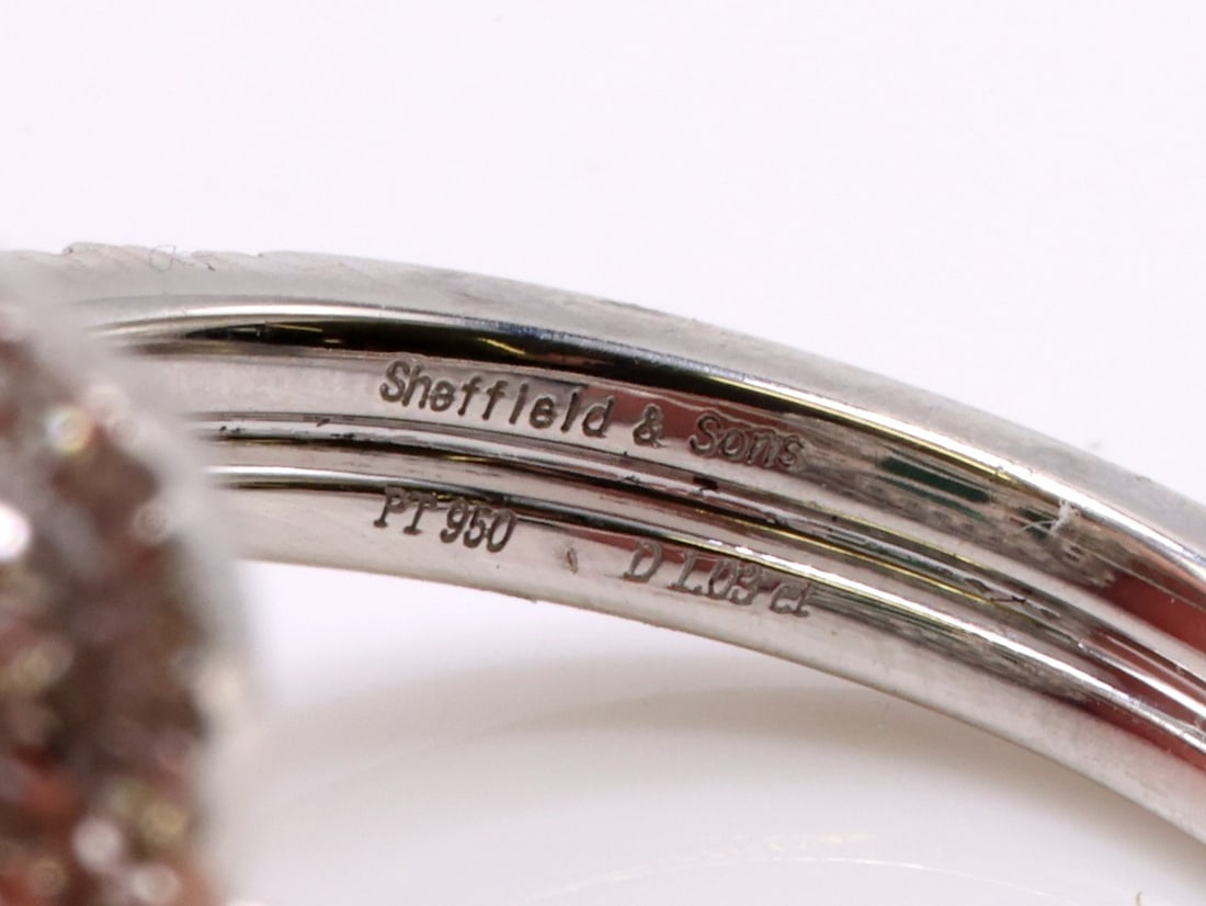 Platinum Emerald Diamond Ring - 7