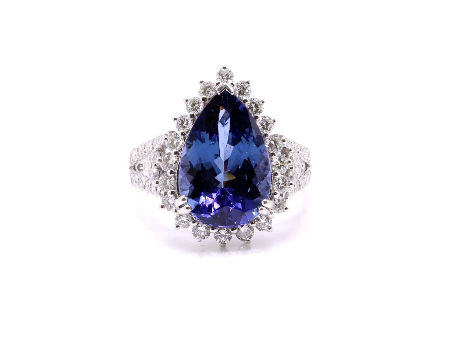Platinum Tanzanite Diamond Ring - 2