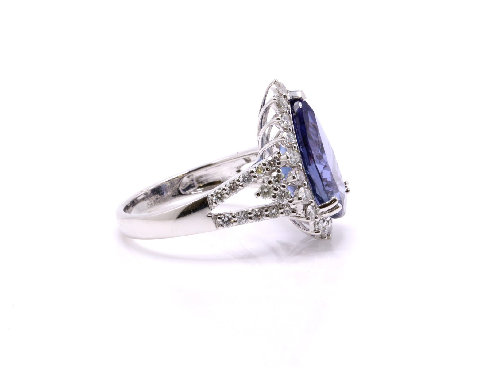 Platinum Tanzanite Diamond Ring - 3
