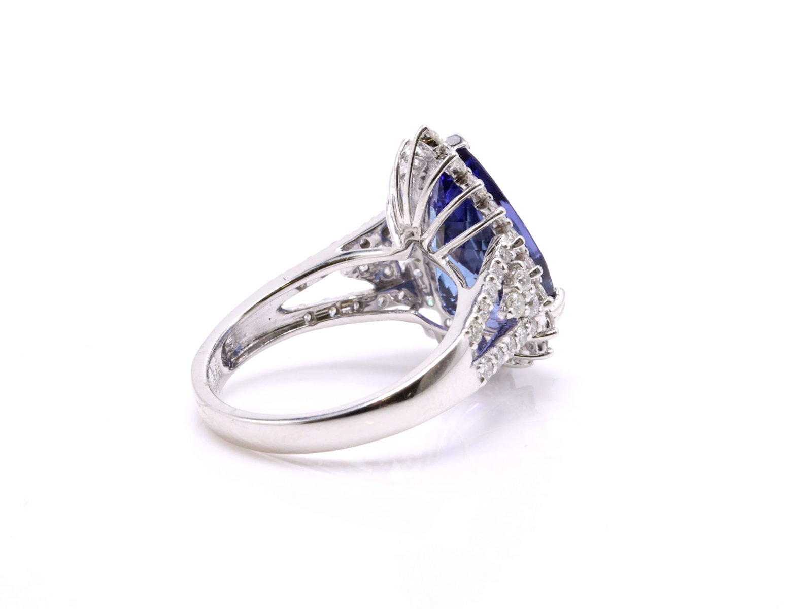Platinum Tanzanite Diamond Ring - 4