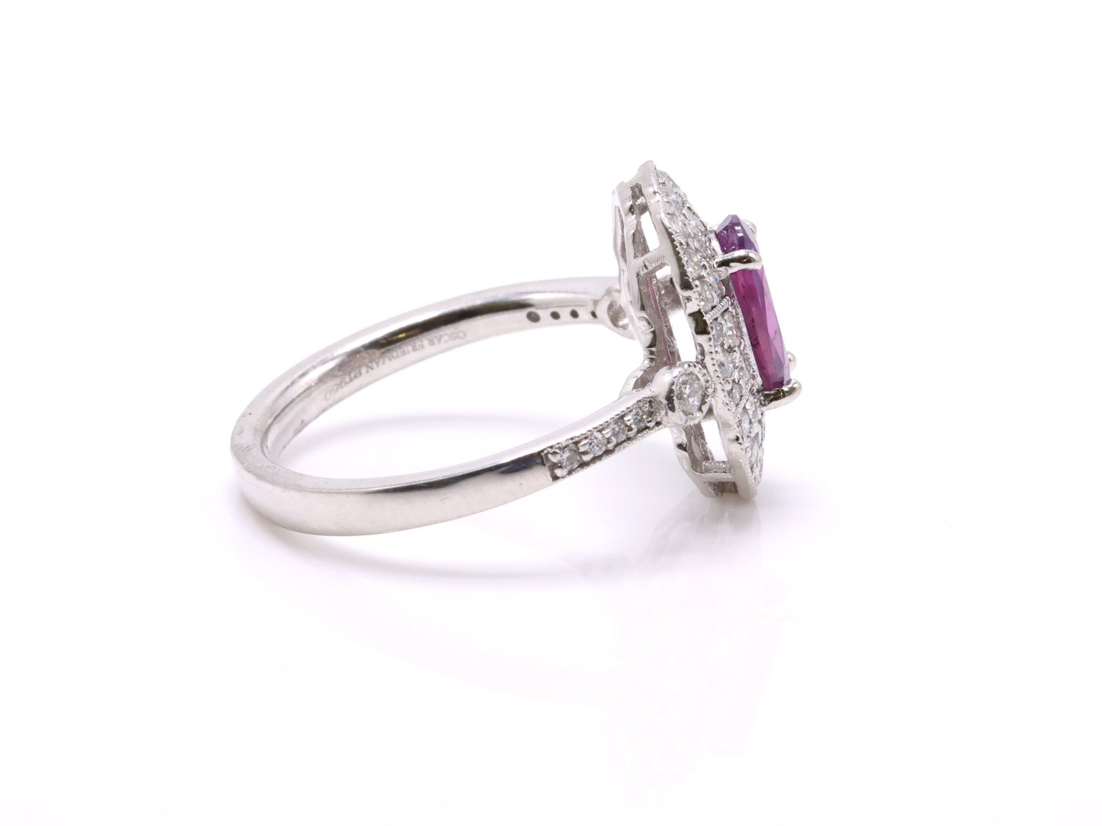 Platinum Sapphire Diamond Ring - 3