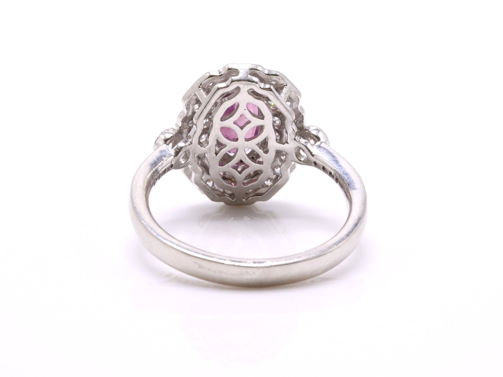 Platinum Sapphire Diamond Ring - 4
