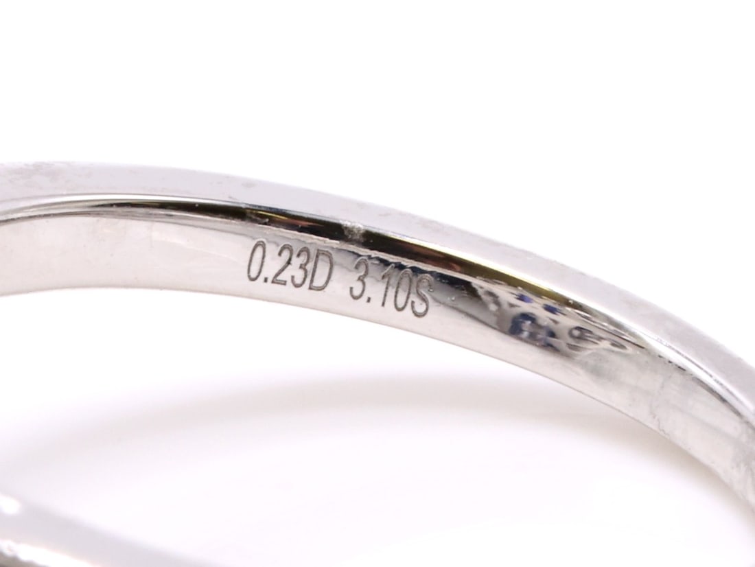 Platinum Sapphire Diamond Ring - 7
