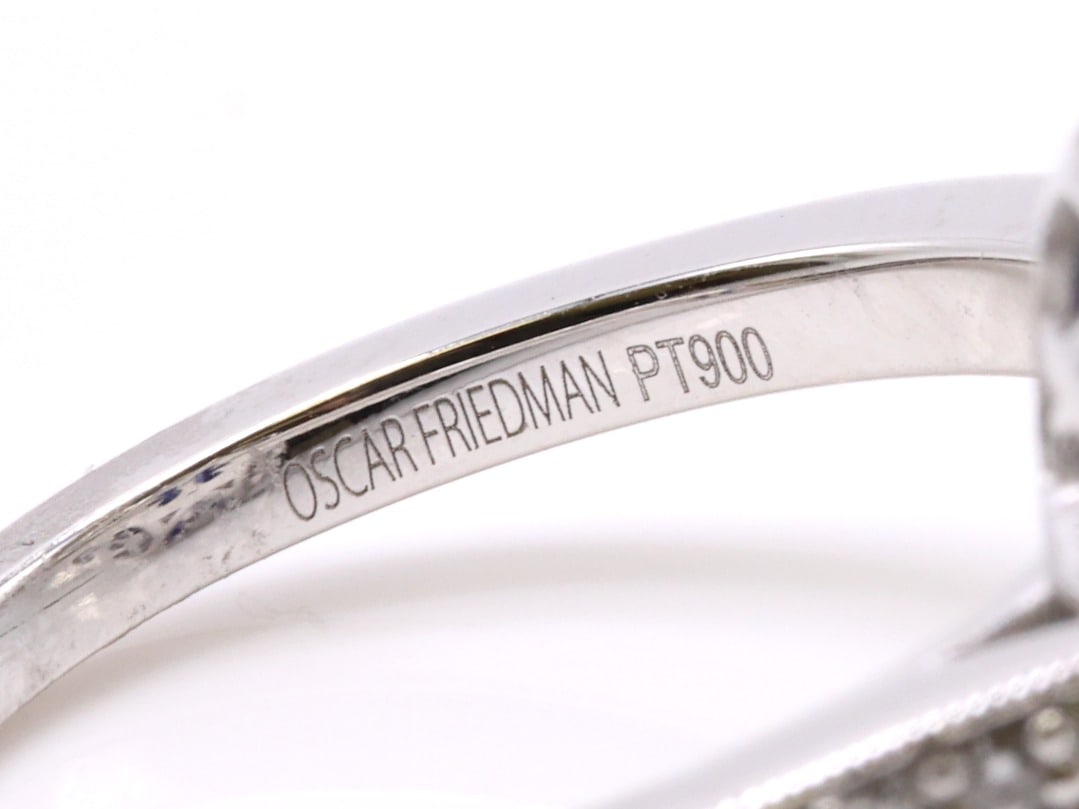 Platinum Sapphire Diamond Ring - 8