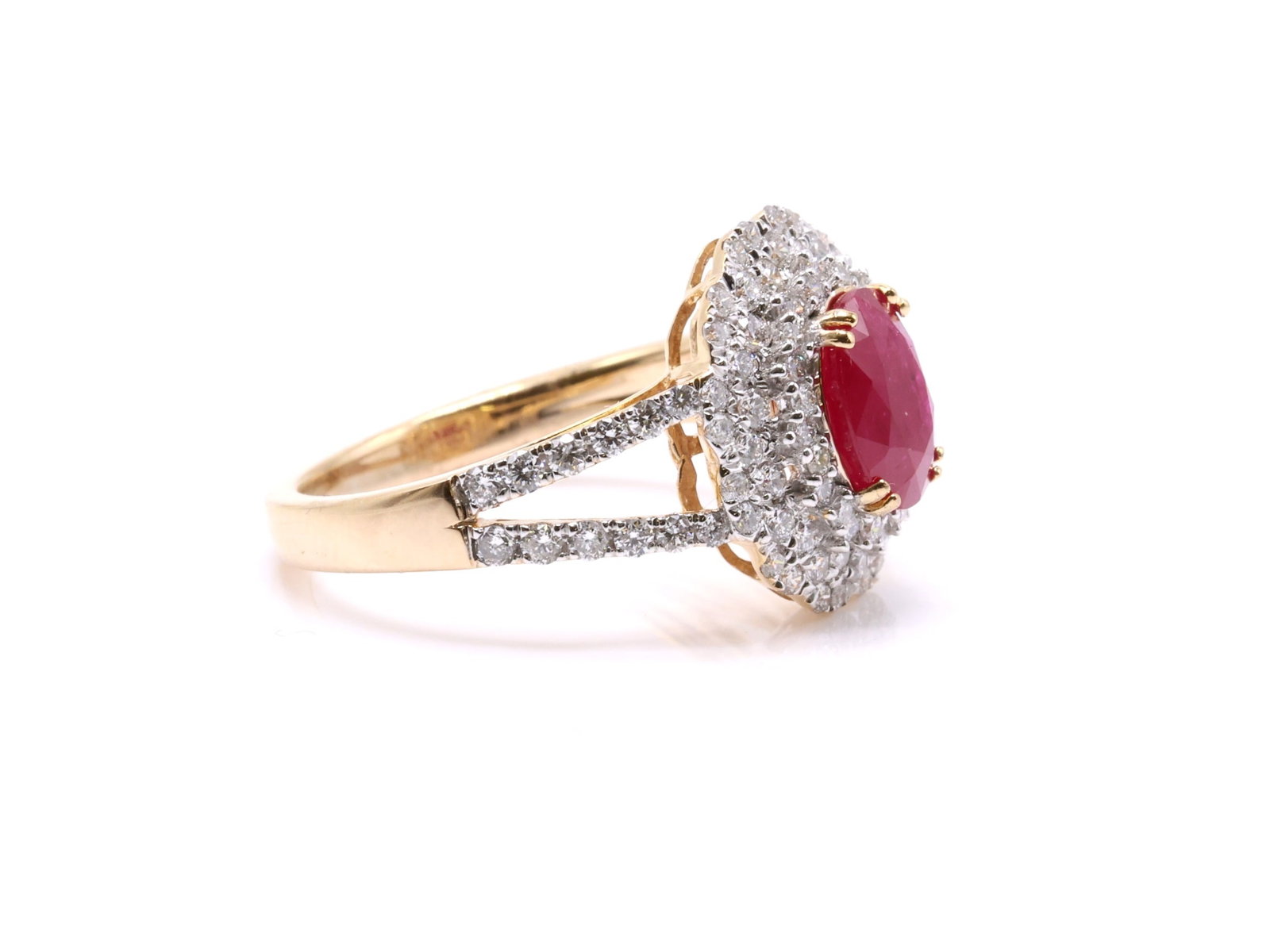 Platinum Ruby Diamond Ring - 3