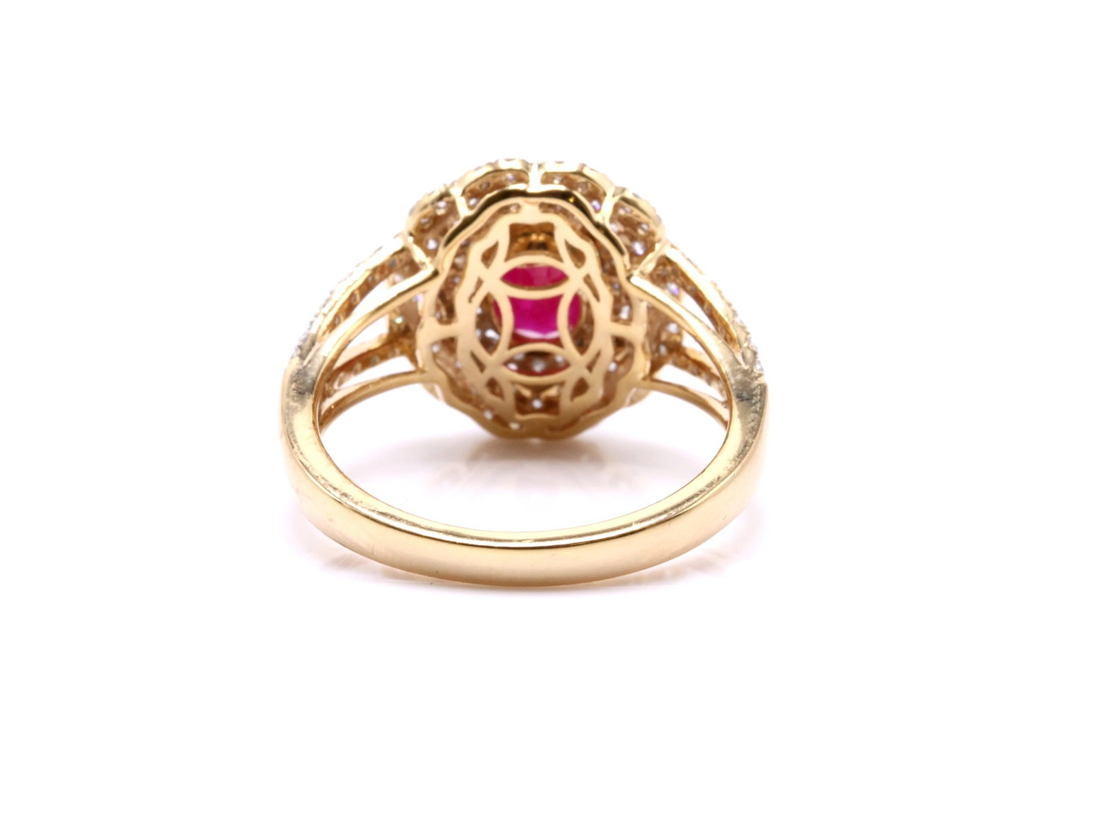 Platinum Ruby Diamond Ring - 4