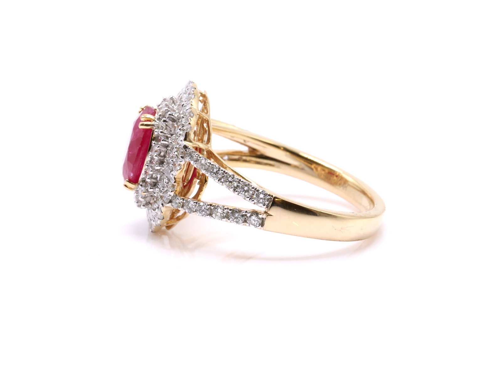 Platinum Ruby Diamond Ring - 5