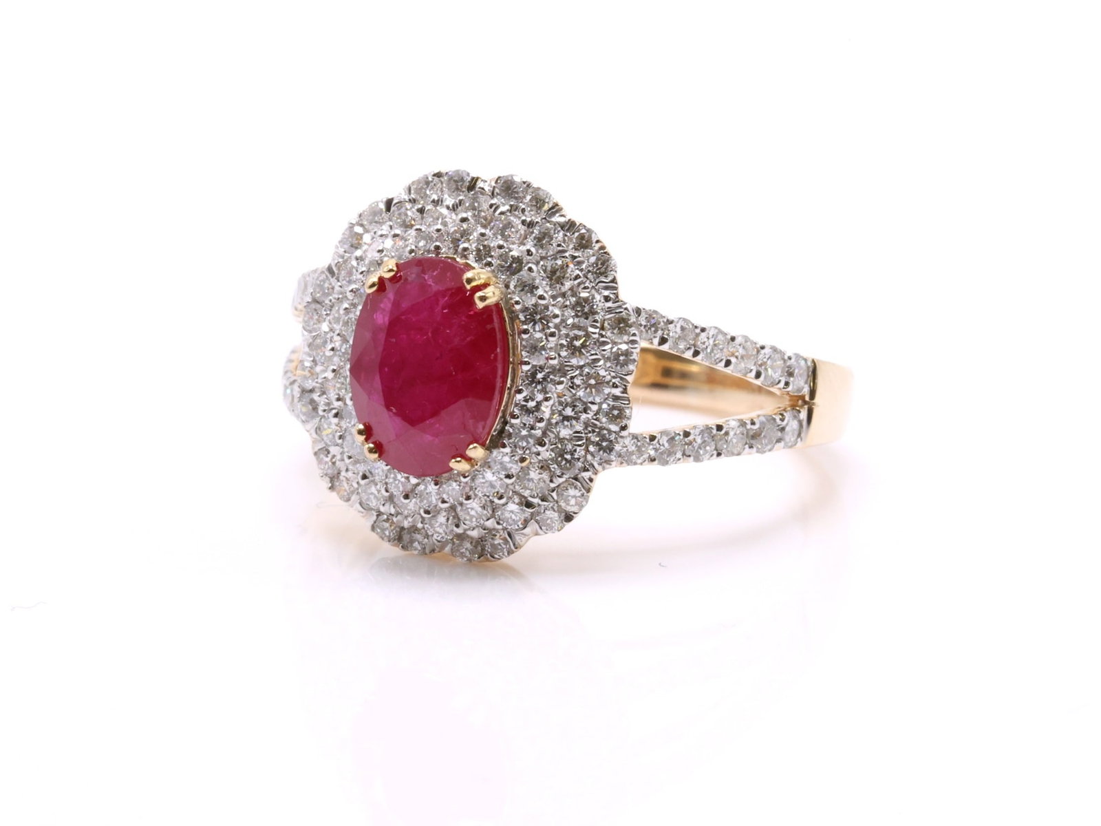 Platinum Ruby Diamond Ring - 6