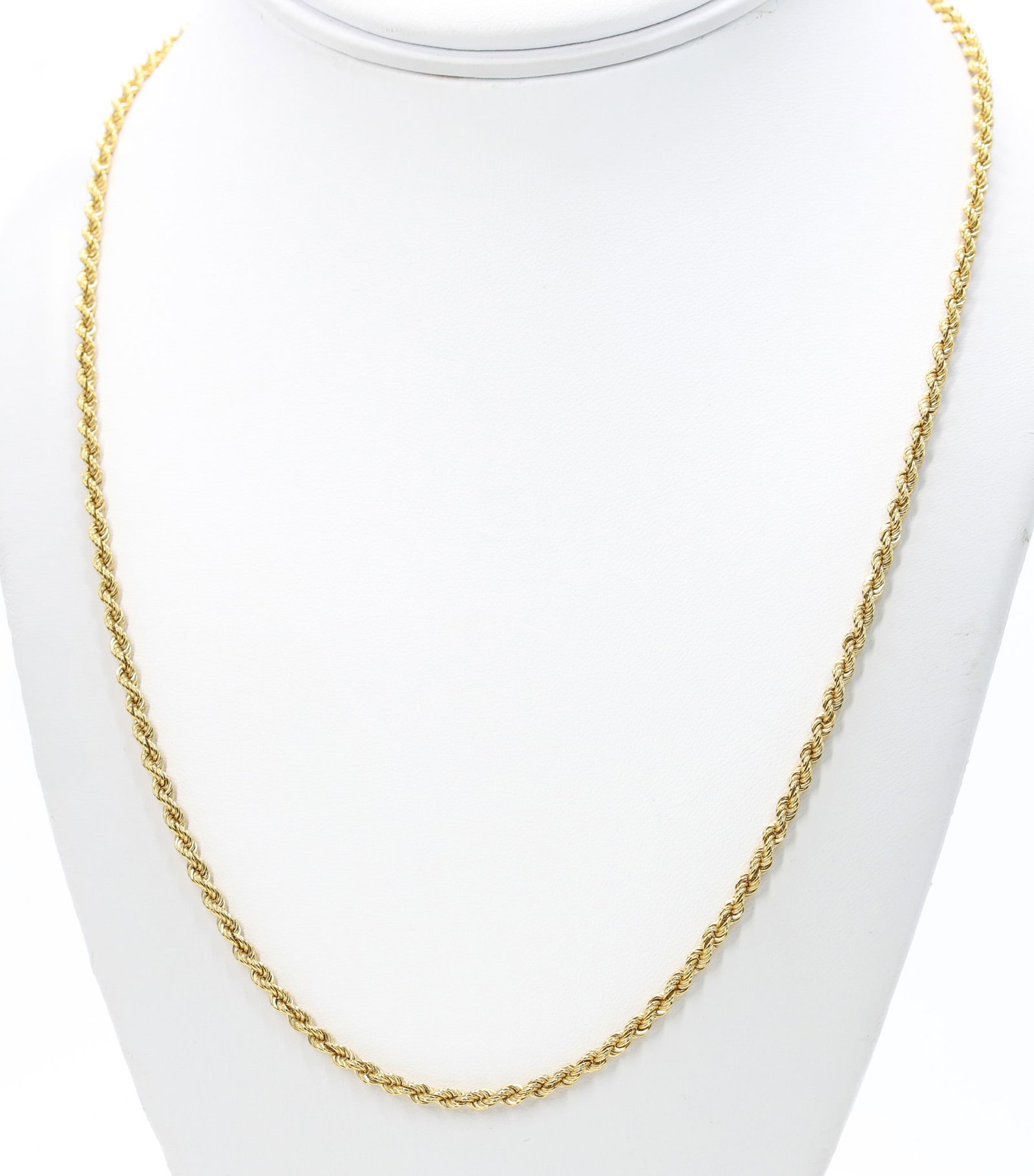 14k YG Necklace: 14k yellow gold rope link necklace, 20", 9.0dwt.