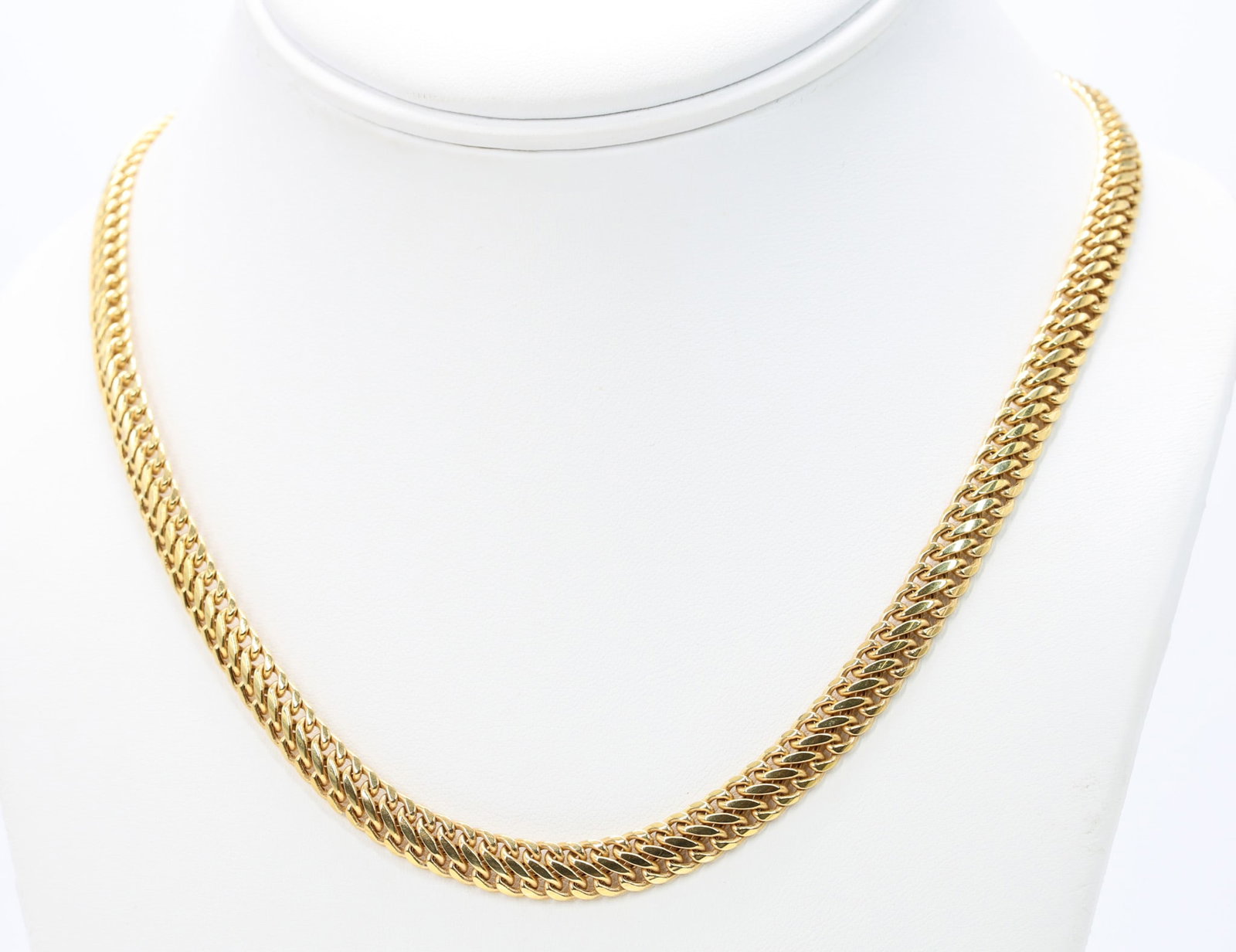 14k YG Necklace: 14k yellow gold curb link necklace, 17", 7.3dwt.