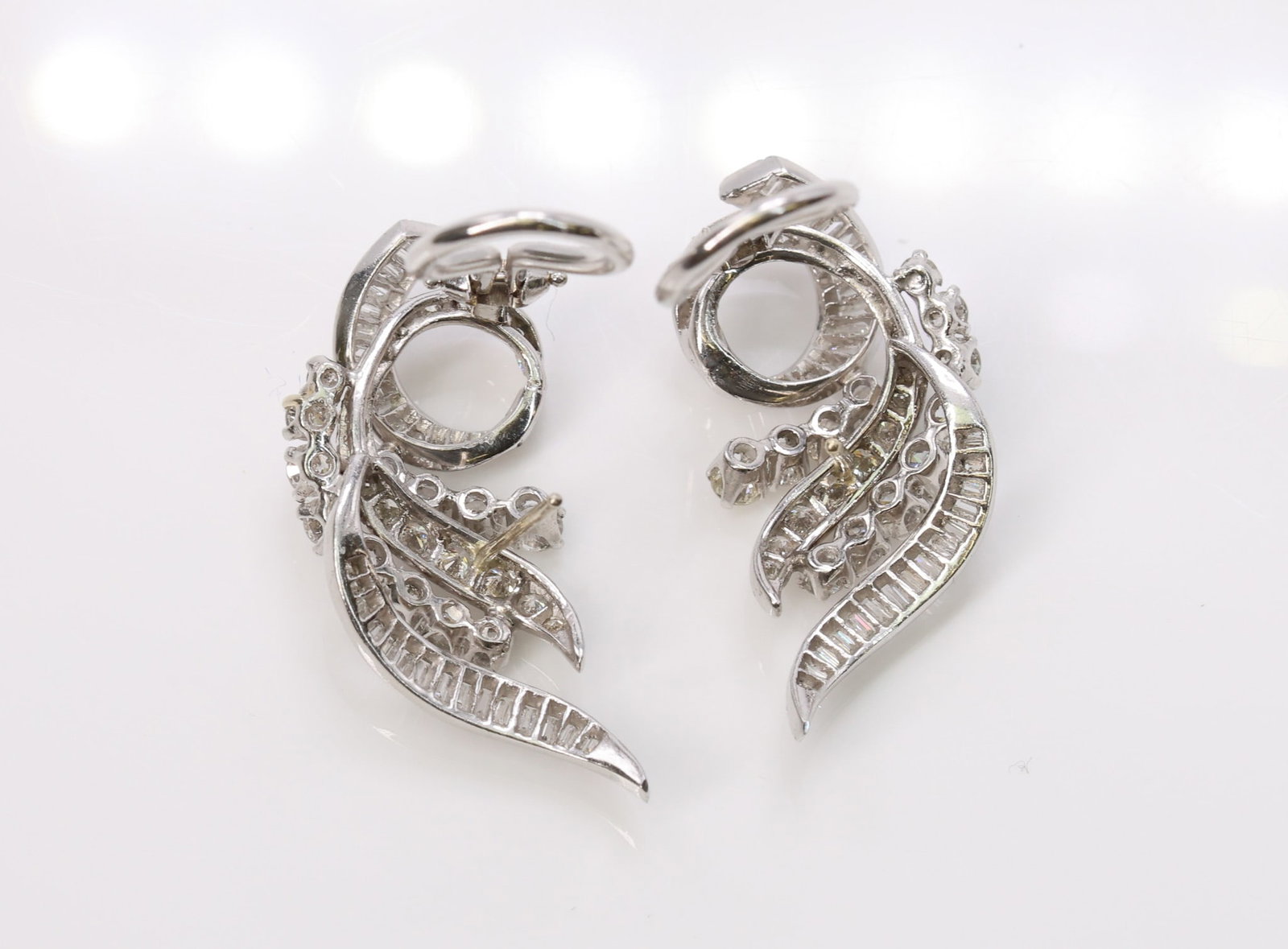 Platinum Diamond Earrings - 5