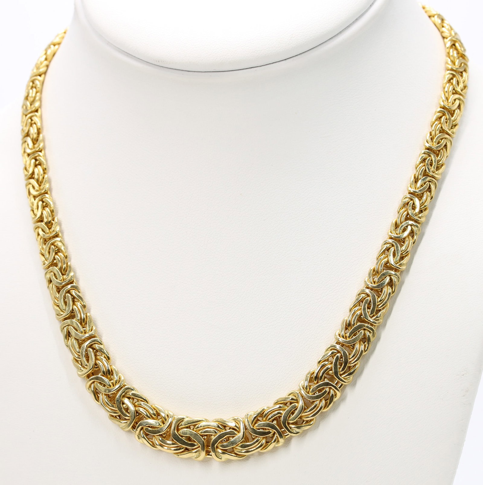 14k YG Necklace: 14k yellow gold Byzantine link necklace, 17", 11.0dwt.
