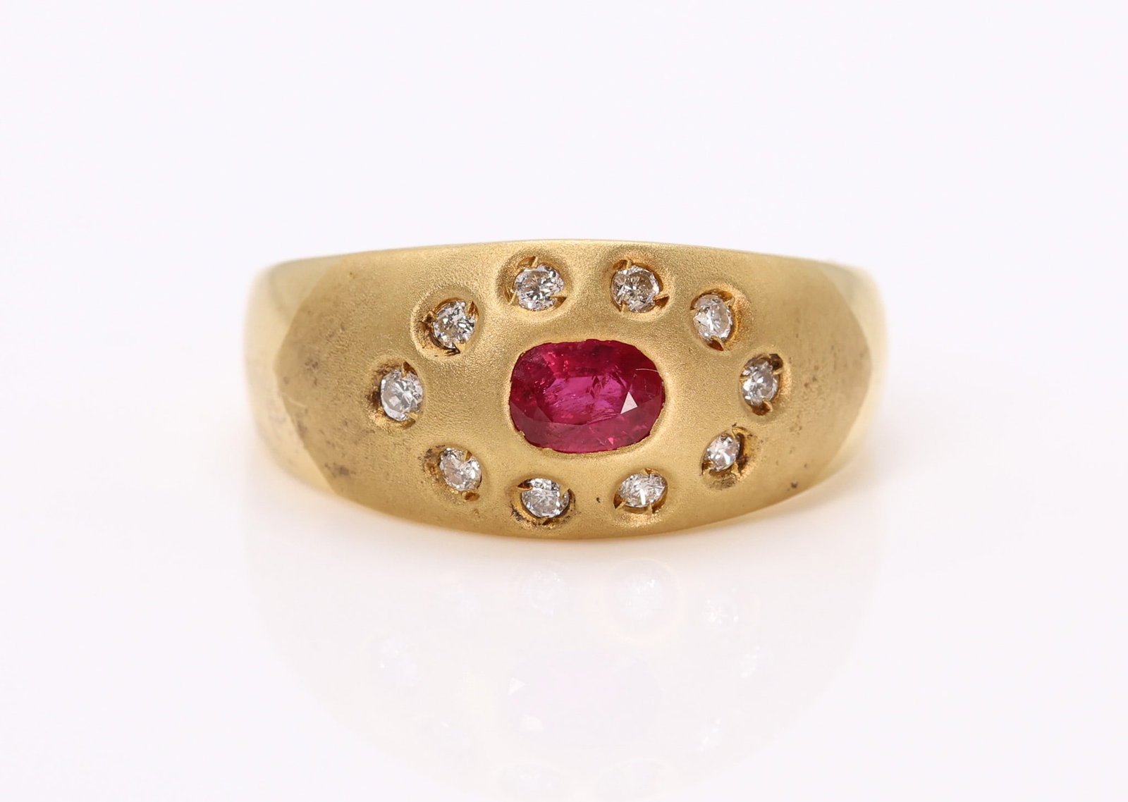 18k YG Ruby Diamond Ring - 2
