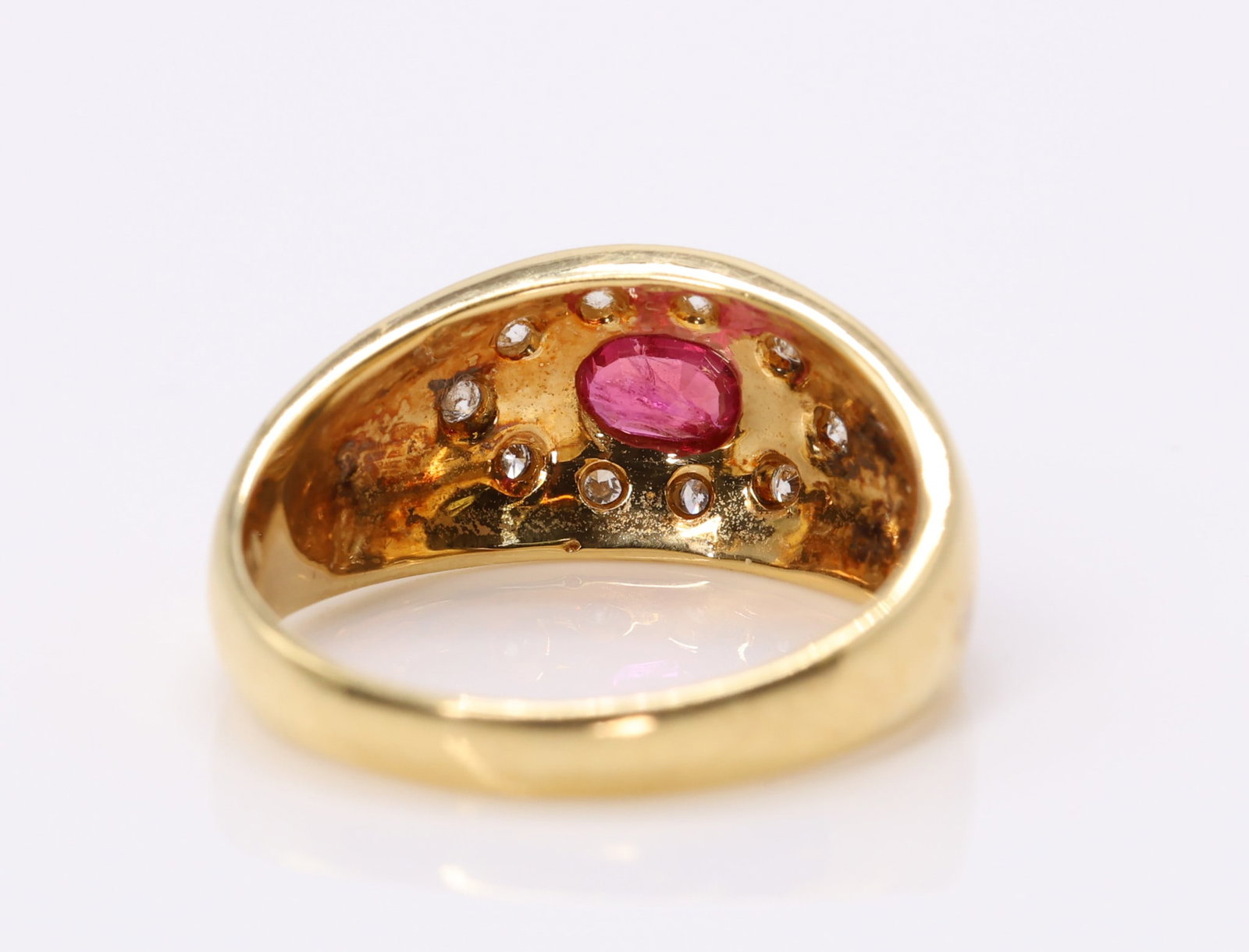 18k YG Ruby Diamond Ring - 5