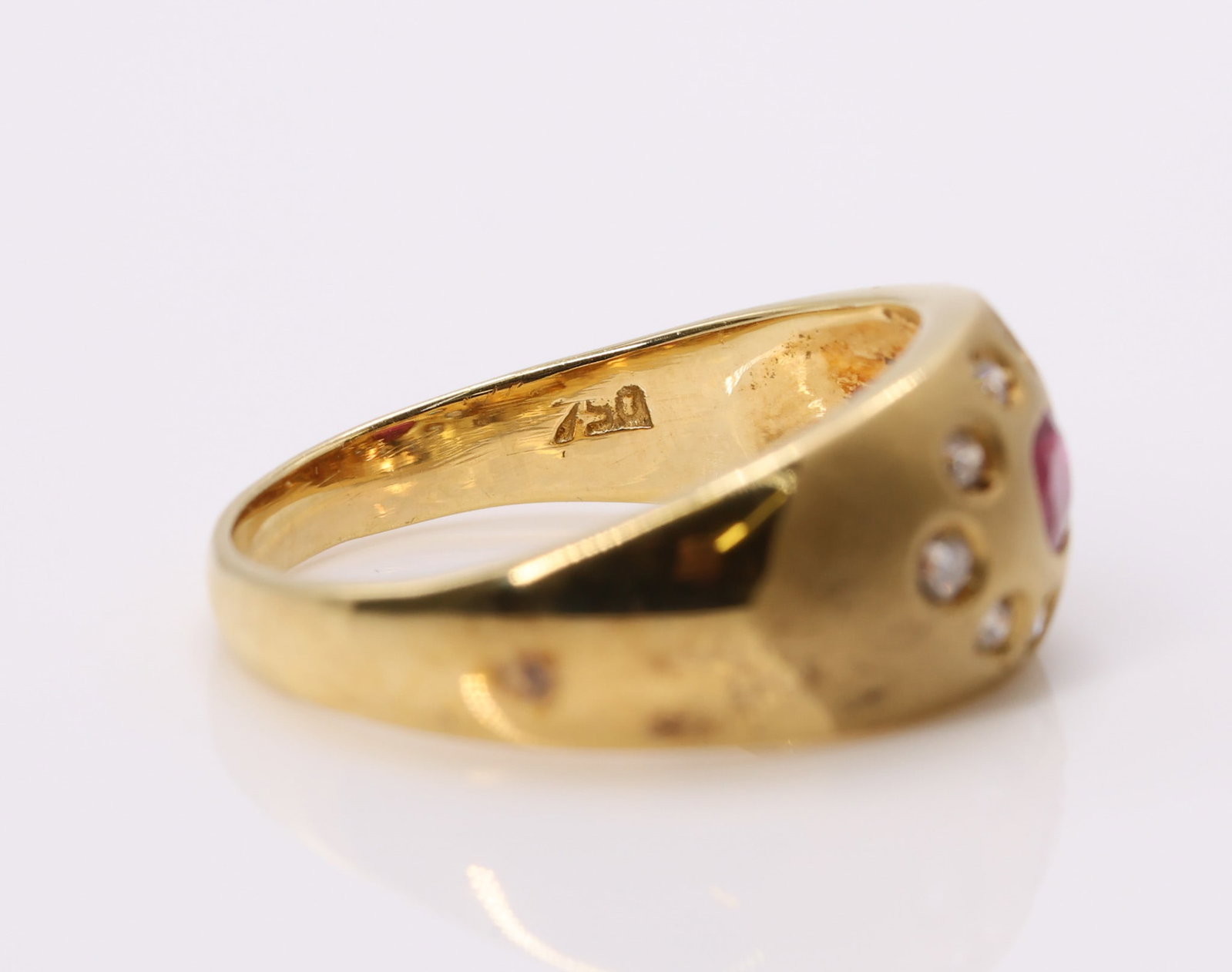 18k YG Ruby Diamond Ring - 6