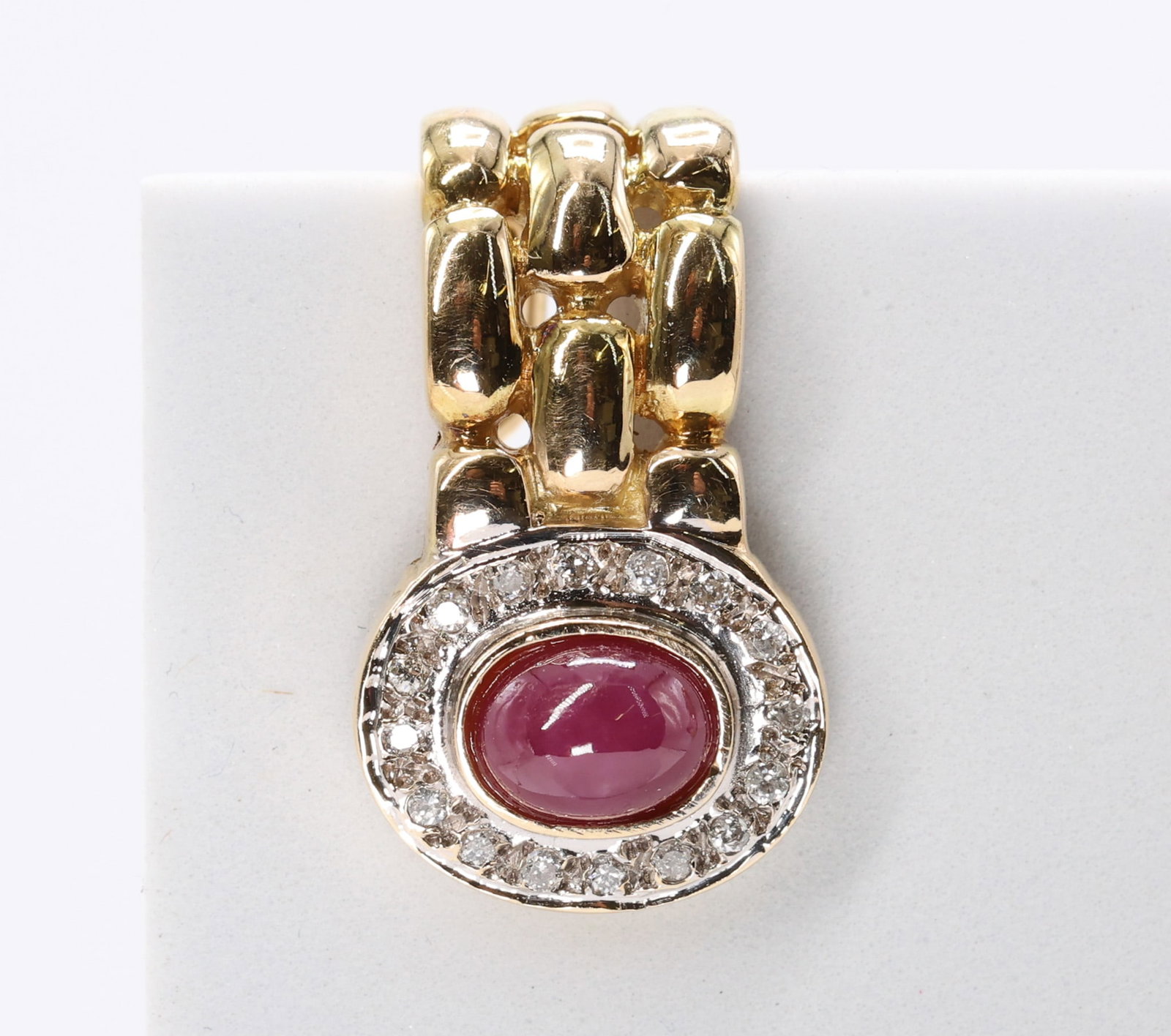 14k YG Ruby Diamond Earrings - 2