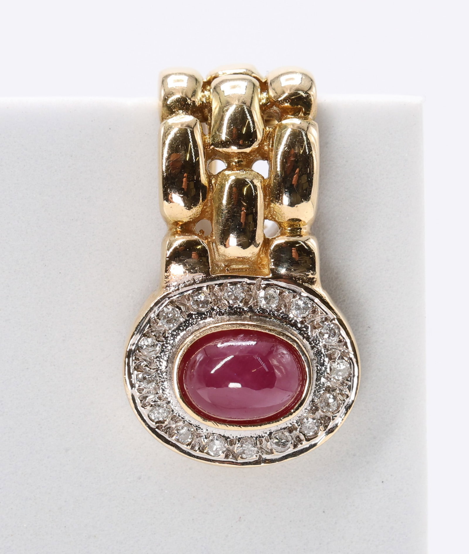 14k YG Ruby Diamond Earrings - 3