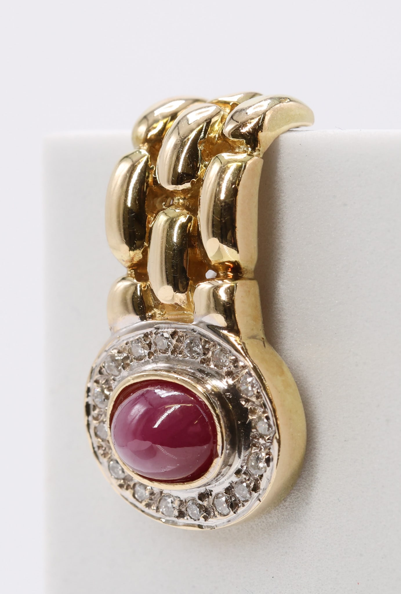 14k YG Ruby Diamond Earrings - 5