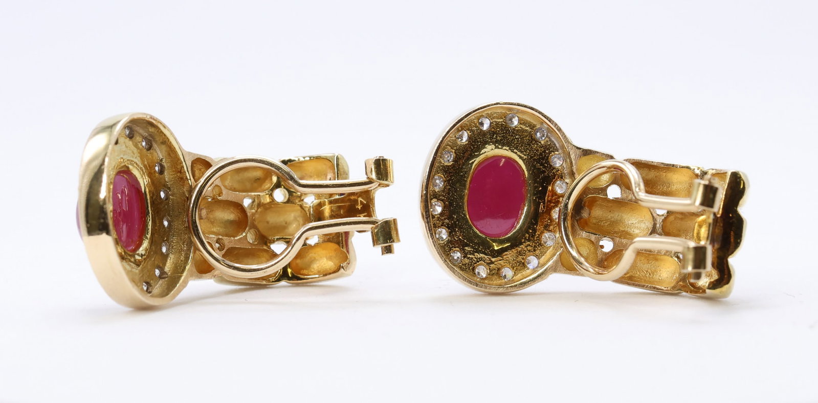 14k YG Ruby Diamond Earrings - 6