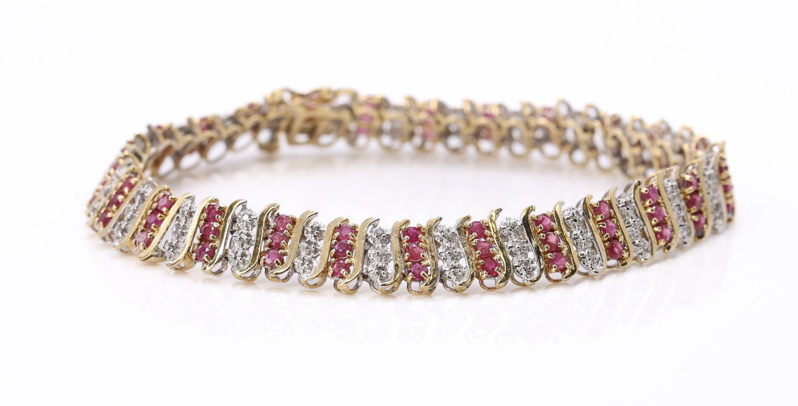 14k Ruby Diamond Bracelet - 2