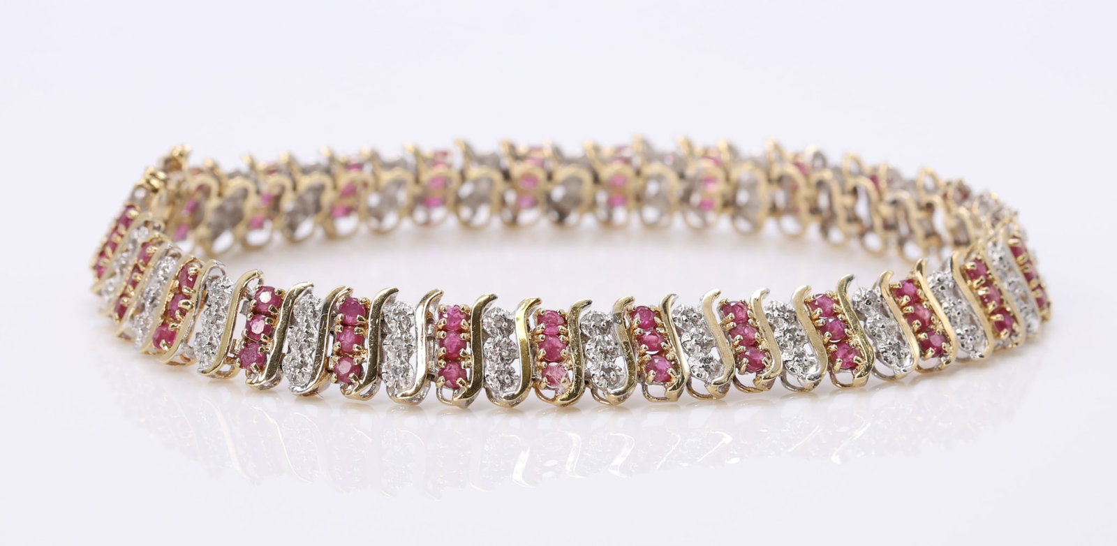 14k Ruby Diamond Bracelet - 3