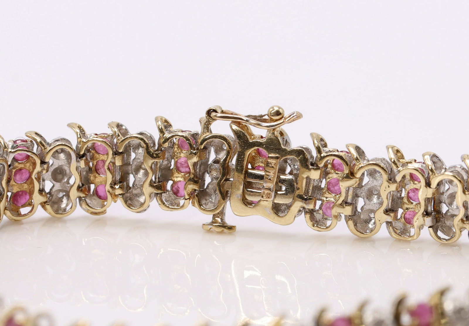 14k Ruby Diamond Bracelet - 5