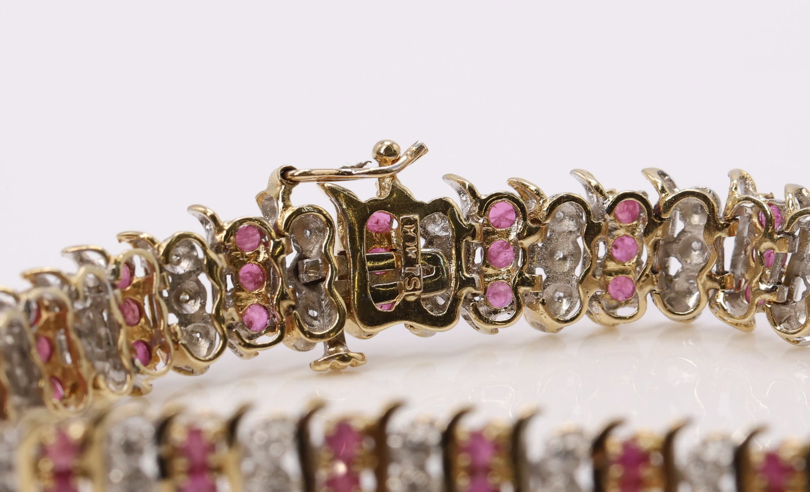 14k Ruby Diamond Bracelet - 6