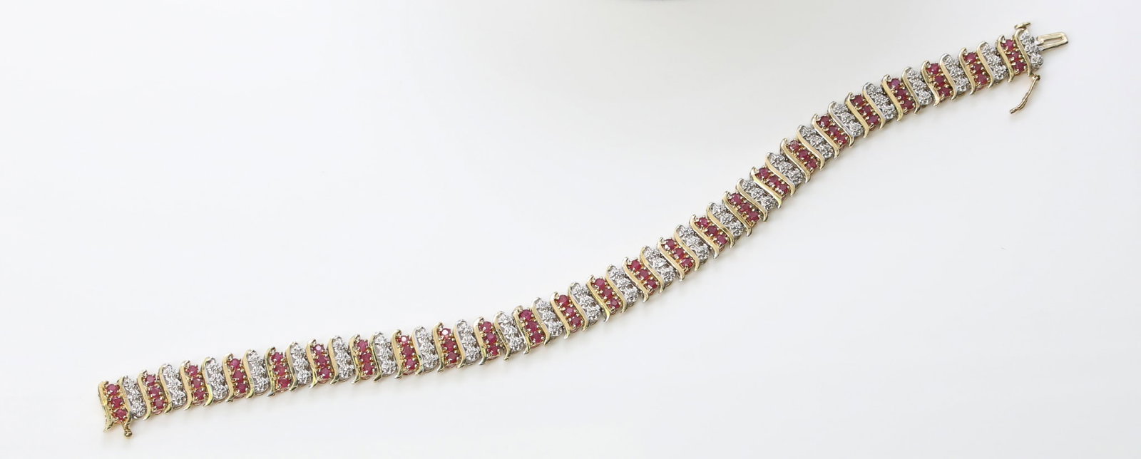 14k Ruby Diamond Bracelet - 7