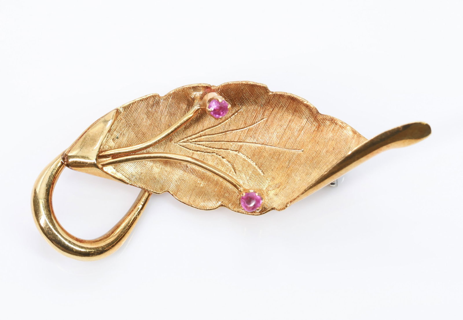 18k YG Ruby Earrings and Pin - 2