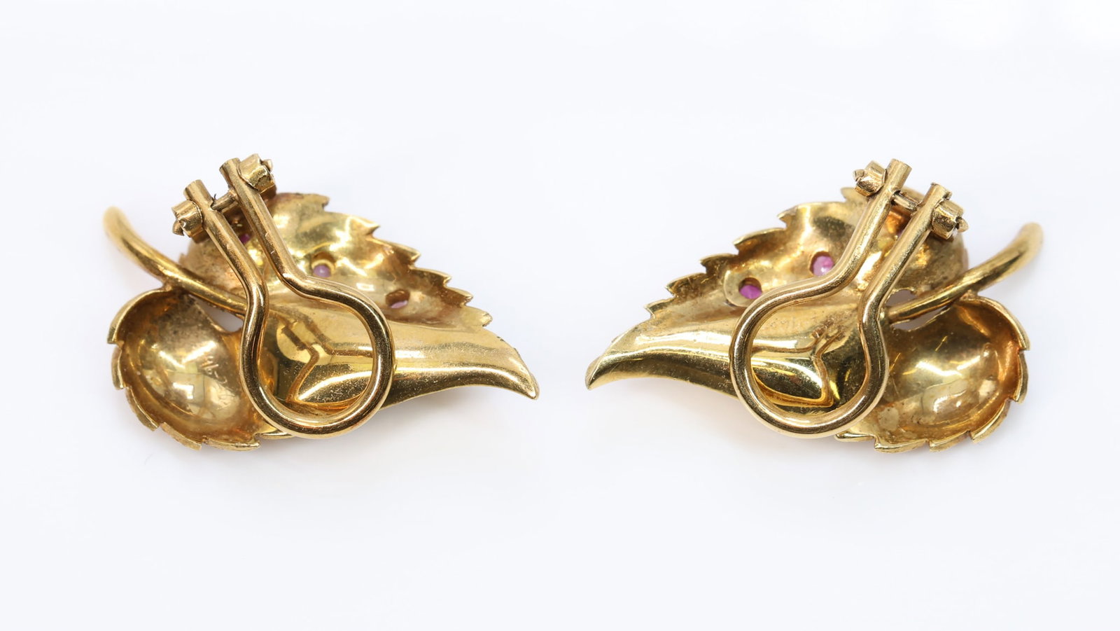 18k YG Ruby Earrings and Pin - 8