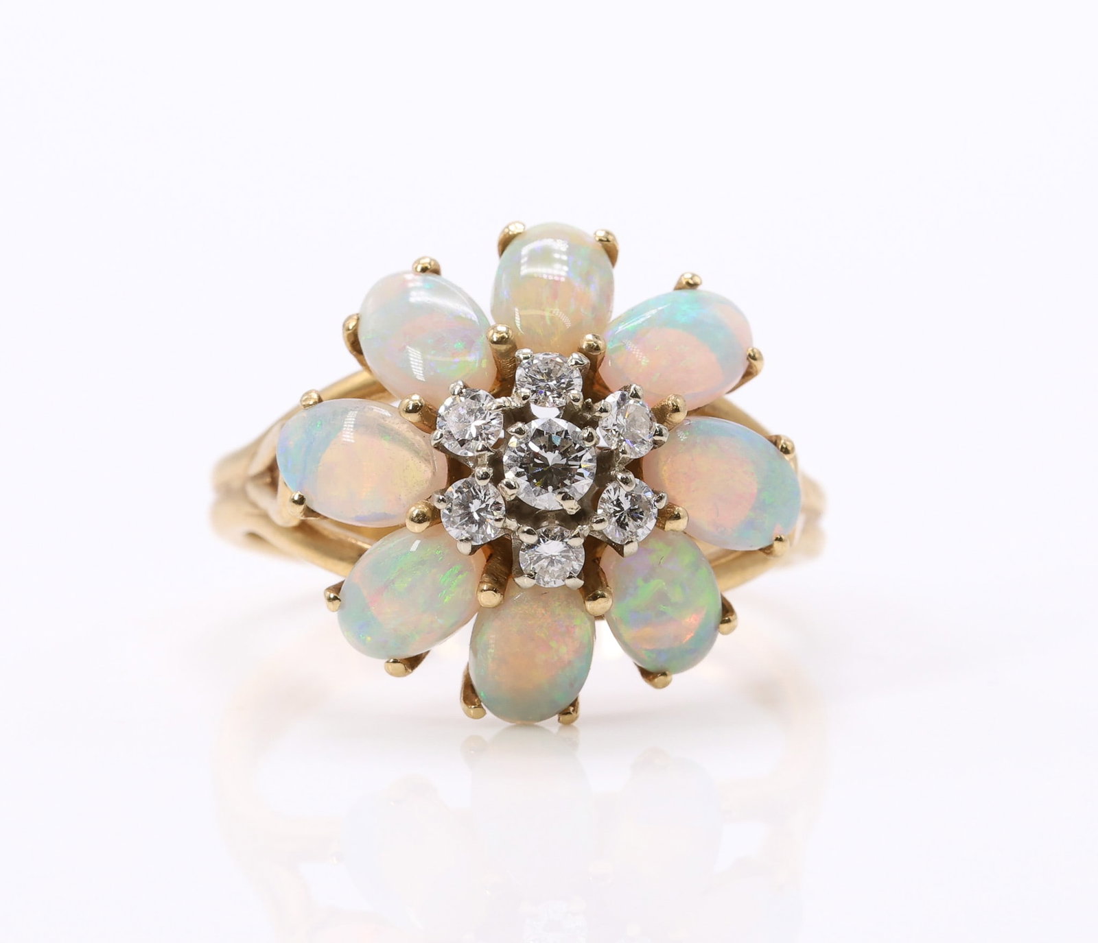 14k YG Opal Diamond Ring - 2