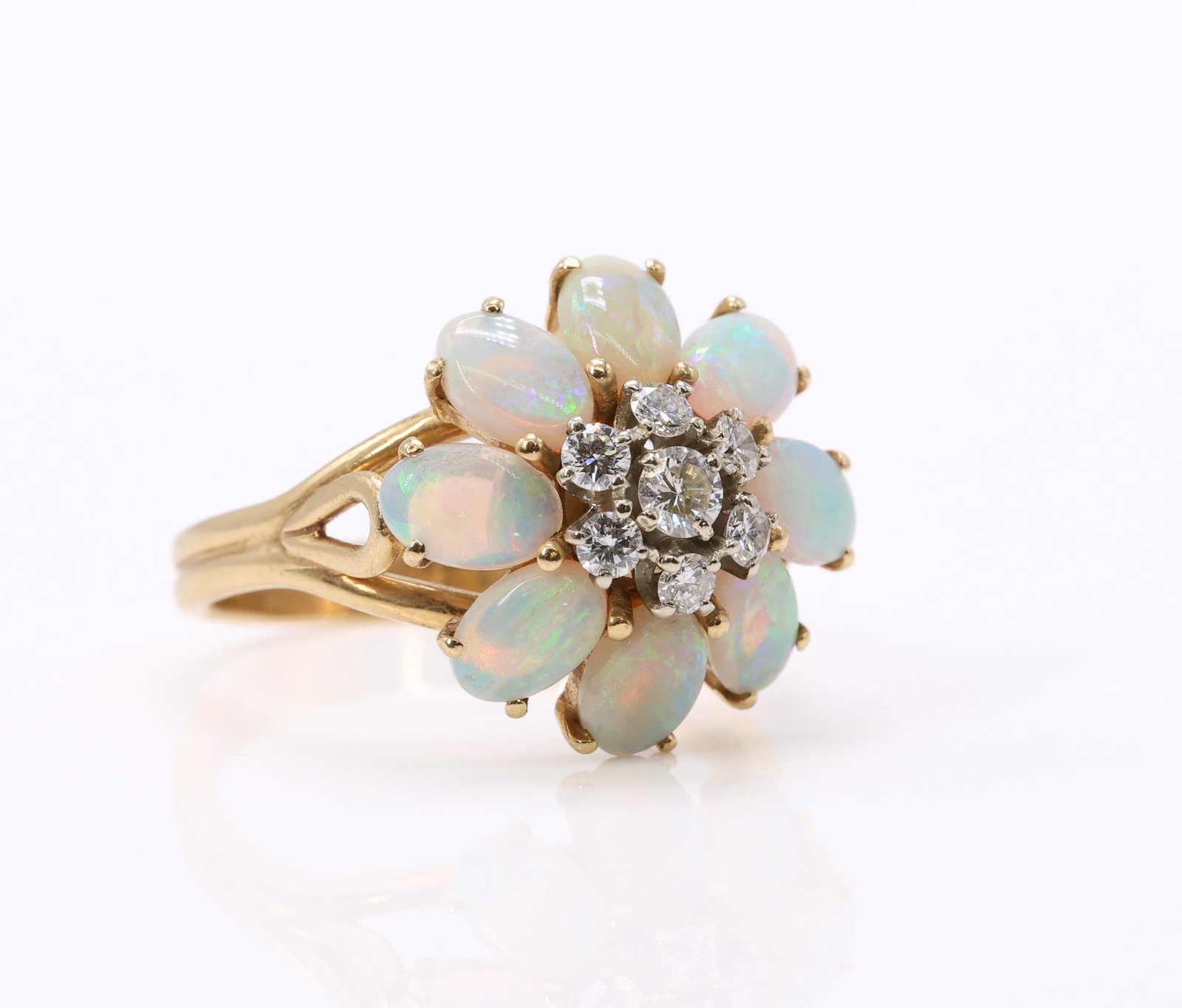 14k YG Opal Diamond Ring - 3