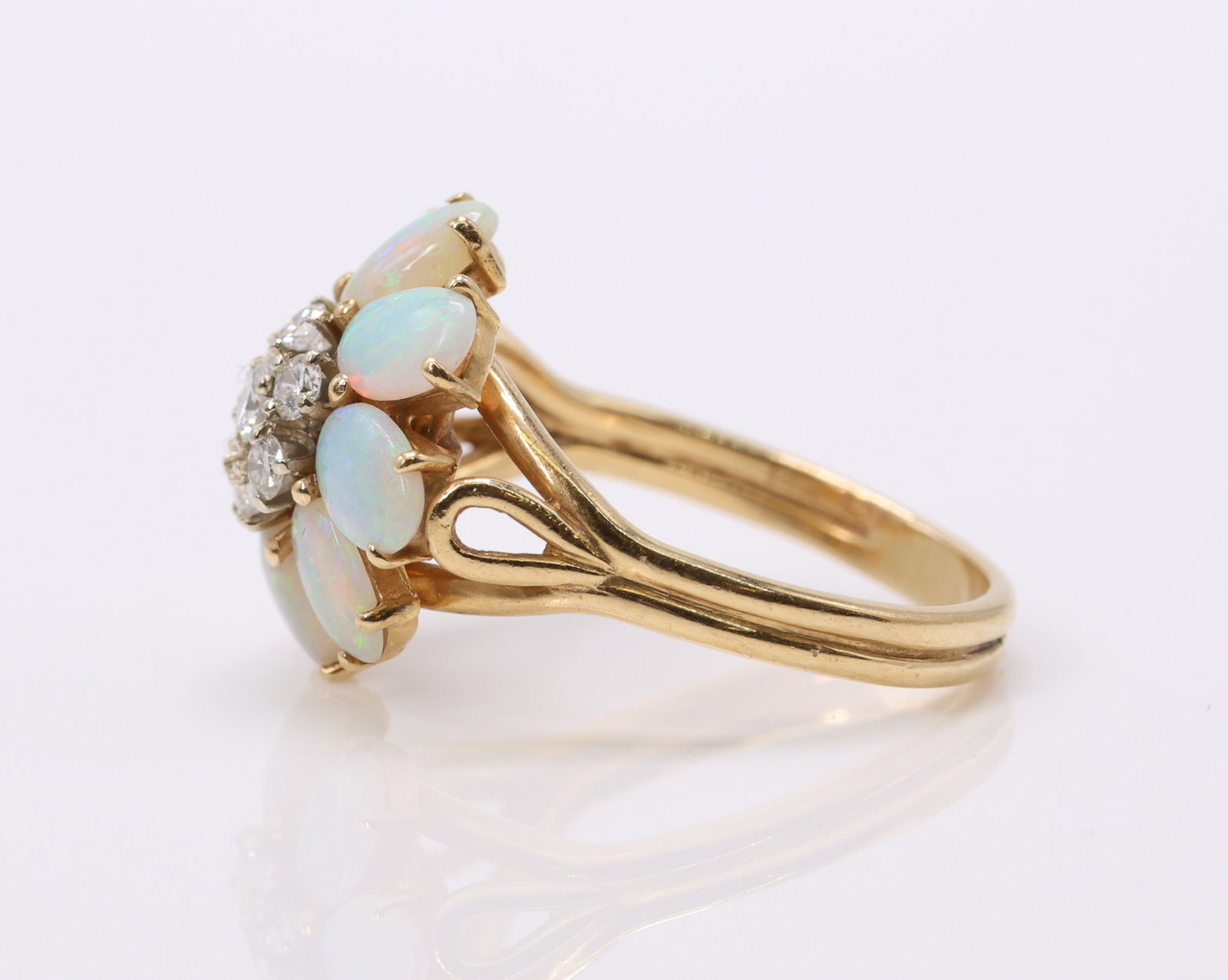 14k YG Opal Diamond Ring - 4