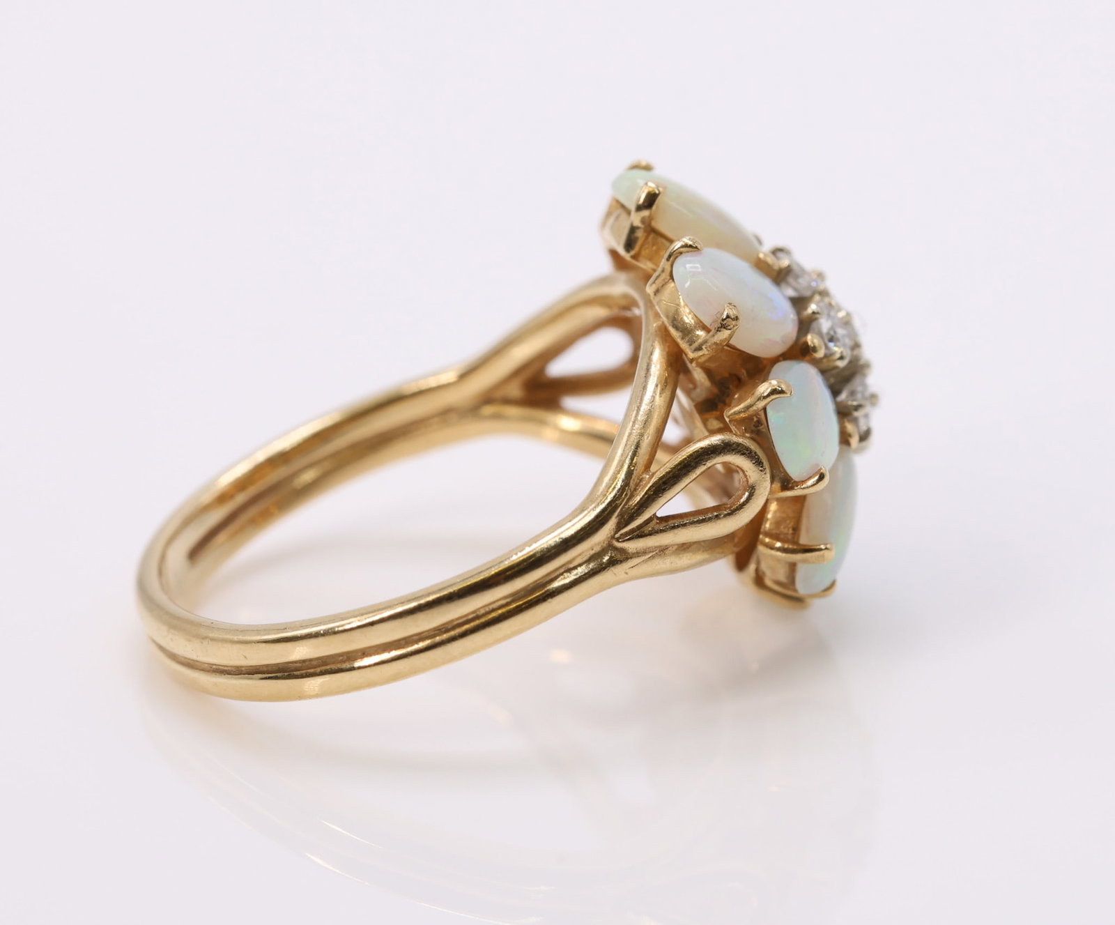 14k YG Opal Diamond Ring - 7