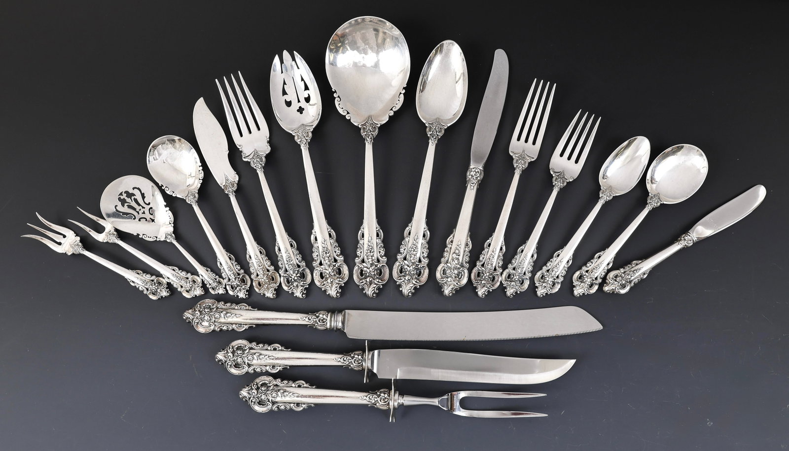 Wallace "Grande Baroque" Sterling Silver Flatware Service for 8 With Extras (1 of 6)