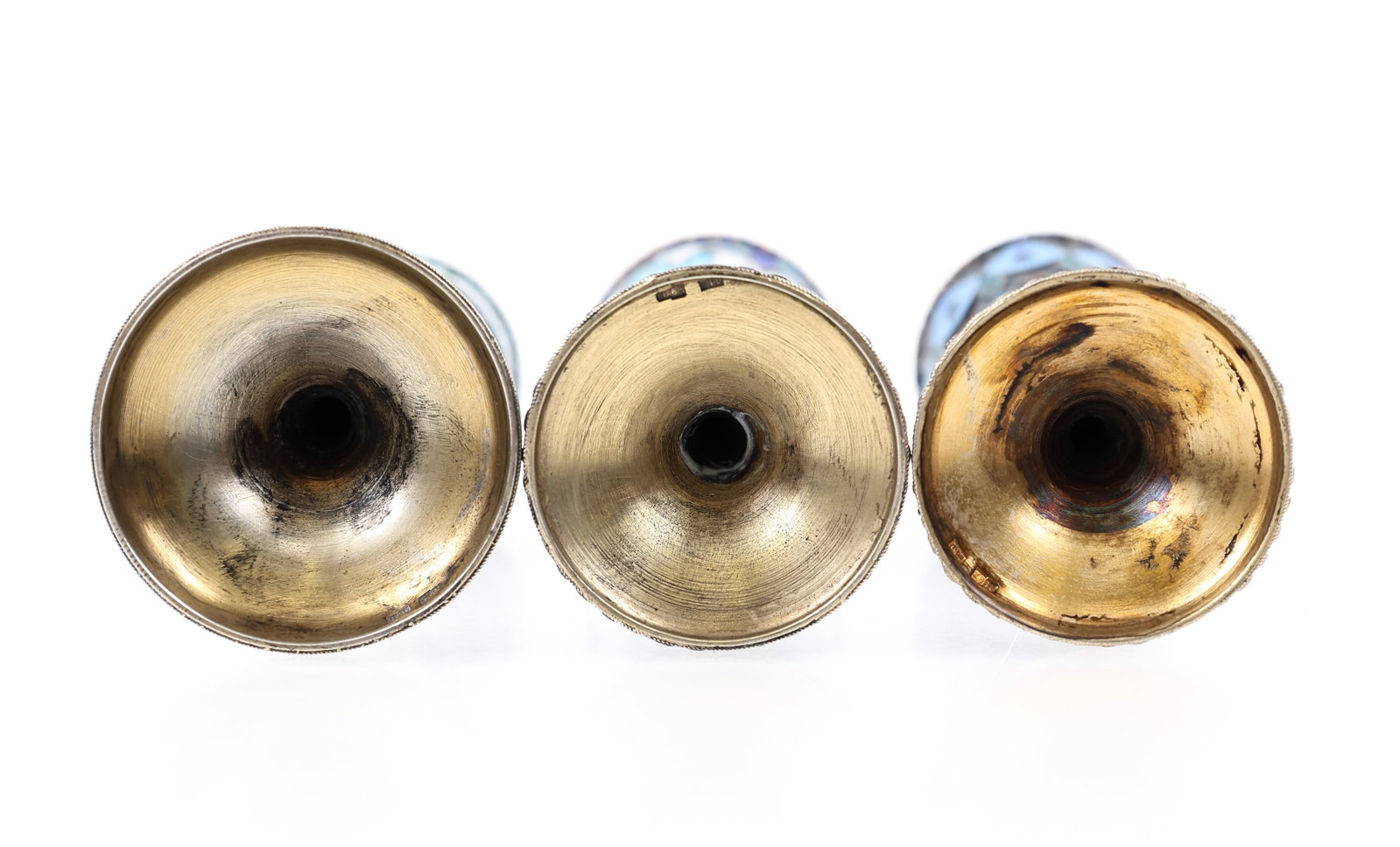 Soviet Russian Enameled Silver Cordials - 7