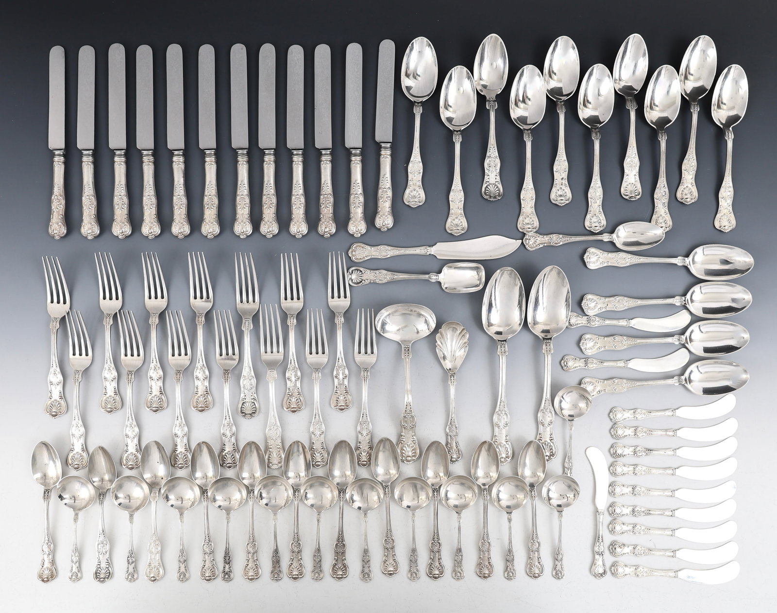 Dominick and Haff "King" Sterling Silver Flatware Service for 12 (1 of 7)
