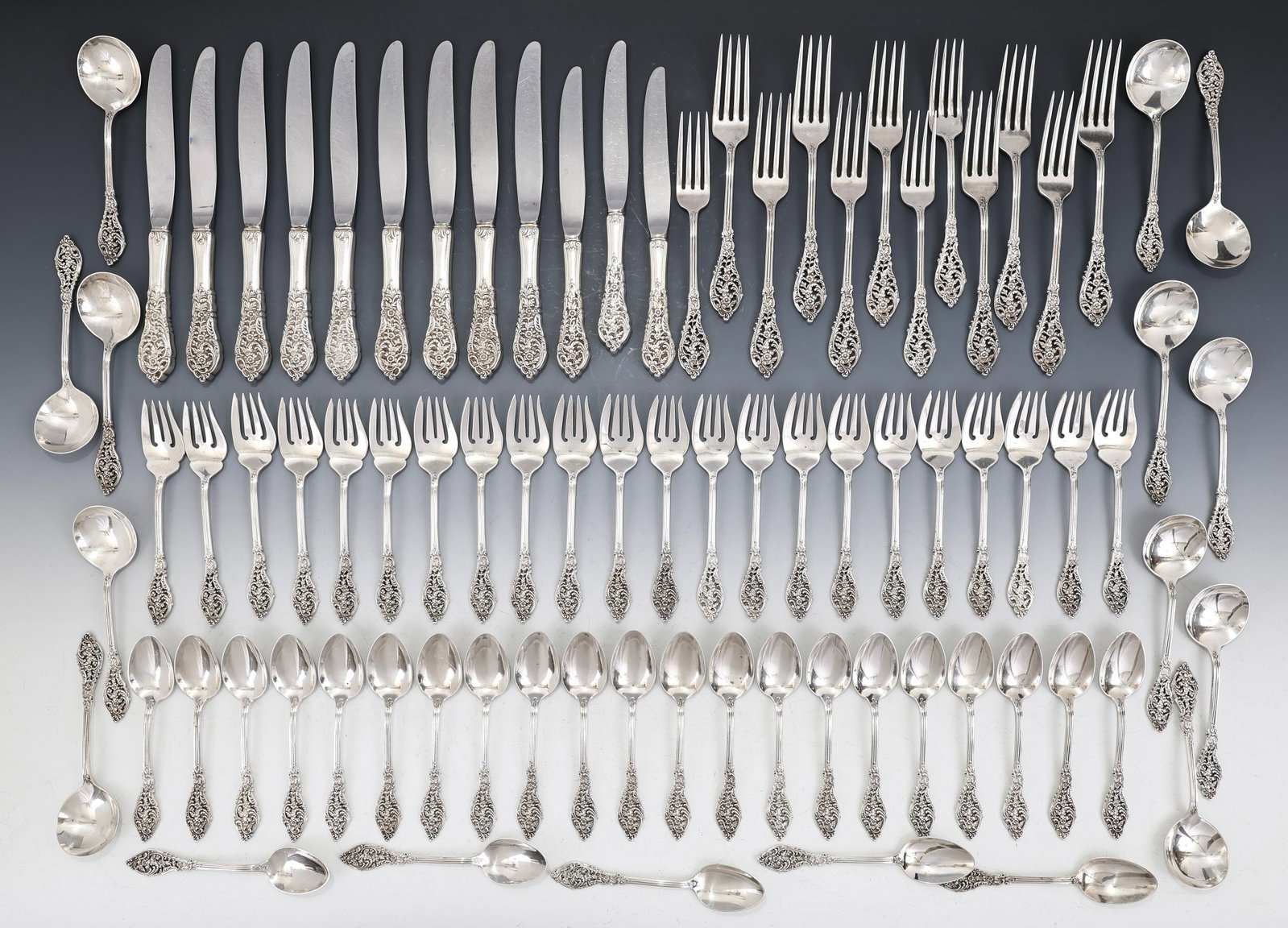 Reed and Barton "Florentine Lace" Sterling Silver Flatware Service for 9 With Extras (1 of 6)