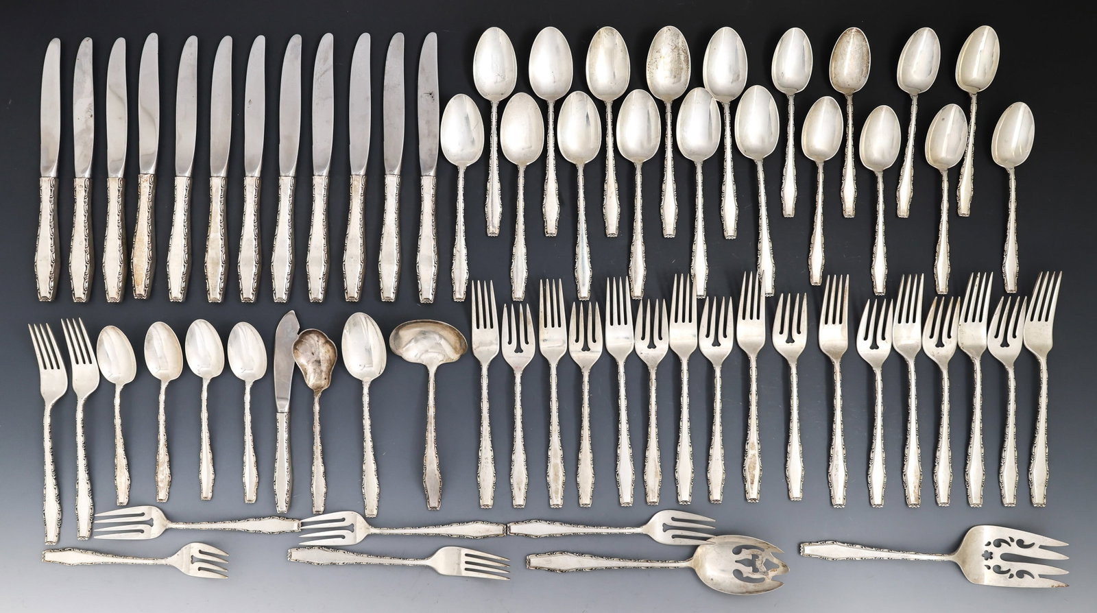 Lunt "Rapallo" Sterling Silver Flatware Service for 12 (1 of 7)