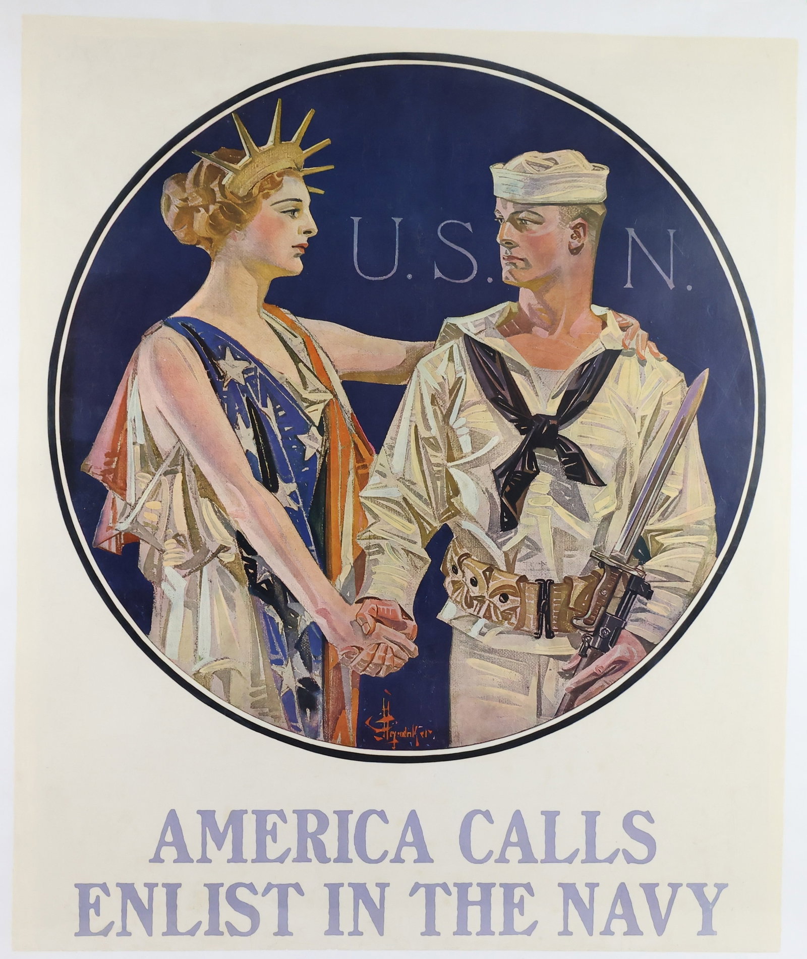 World War I US Navy Recruiting Poster-J. C. Leyendecker (1 of 4)
