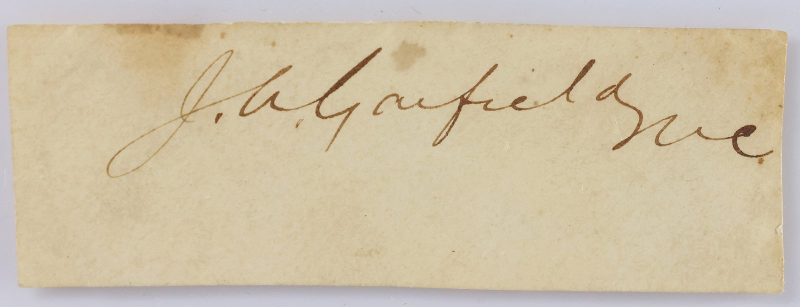 Autograph of President James A. Garfield: Autograph of James A. Garfield (1831-1881) American politician, lawyer, Civil War general, minister who served as U.S. congressman from Ohio (1863-1880), and the 20th President of the United States (1