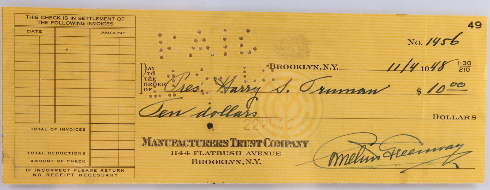 Autograph of President Harry S. Truman (1 of 6)